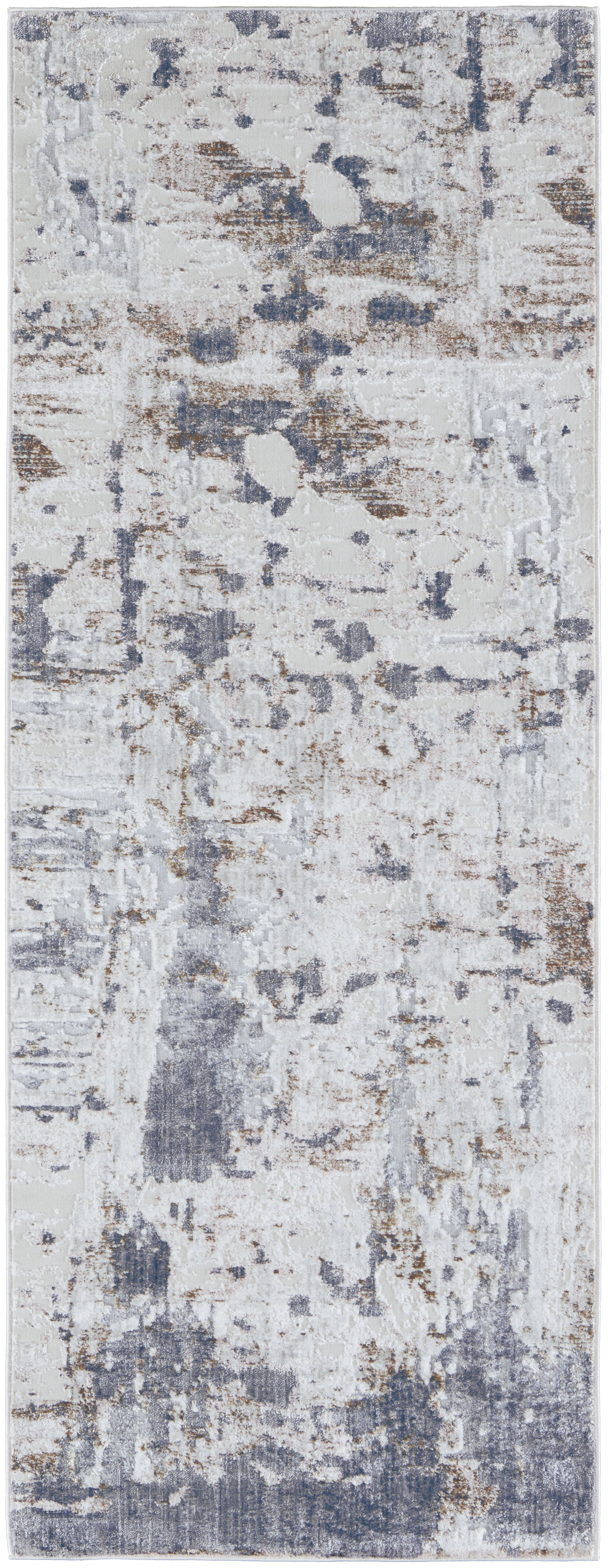 Laina Transitional Abstract - Ivory/Gray/Blue Area Rug