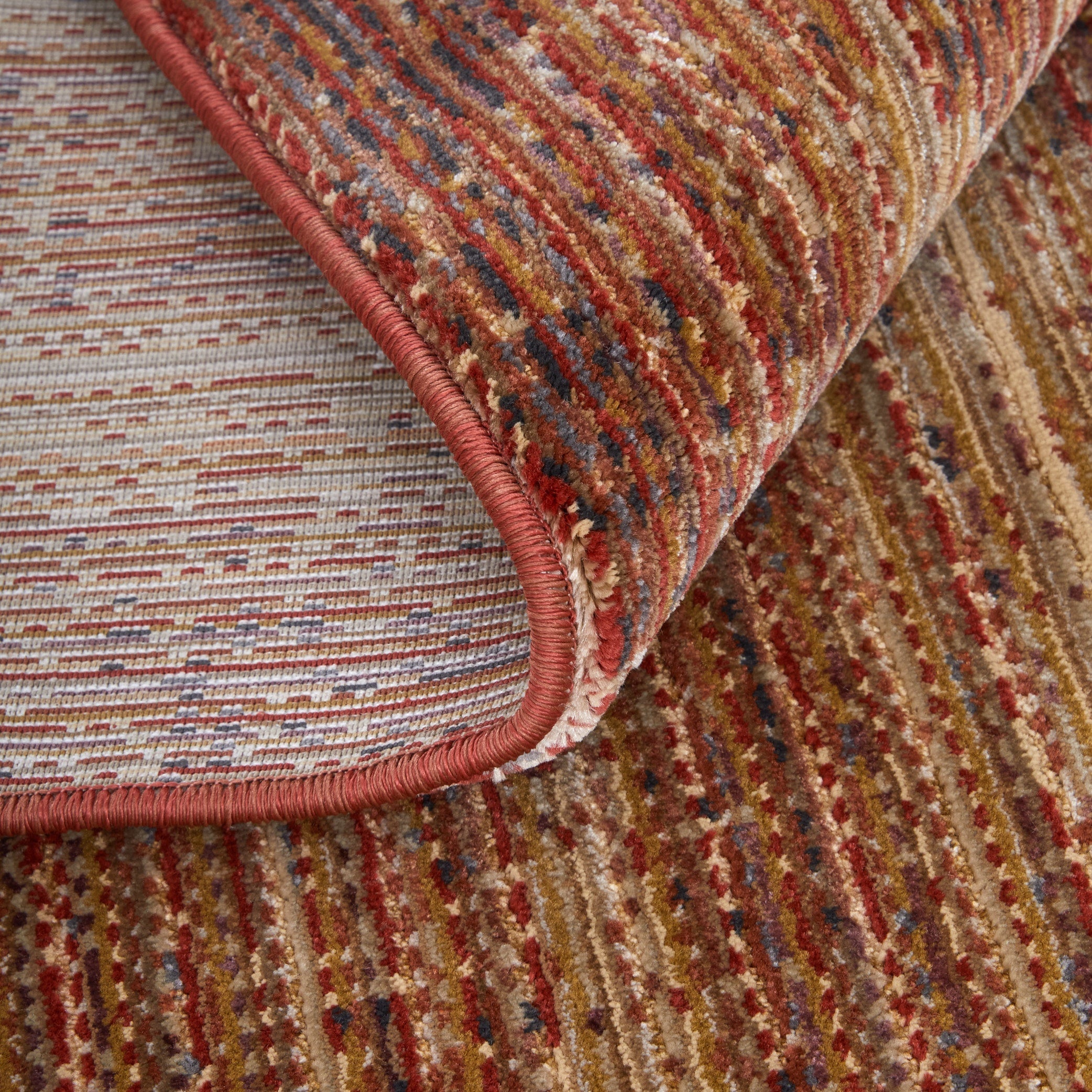 Deja Modern Solid - Brown/Red/Tan Area Rug