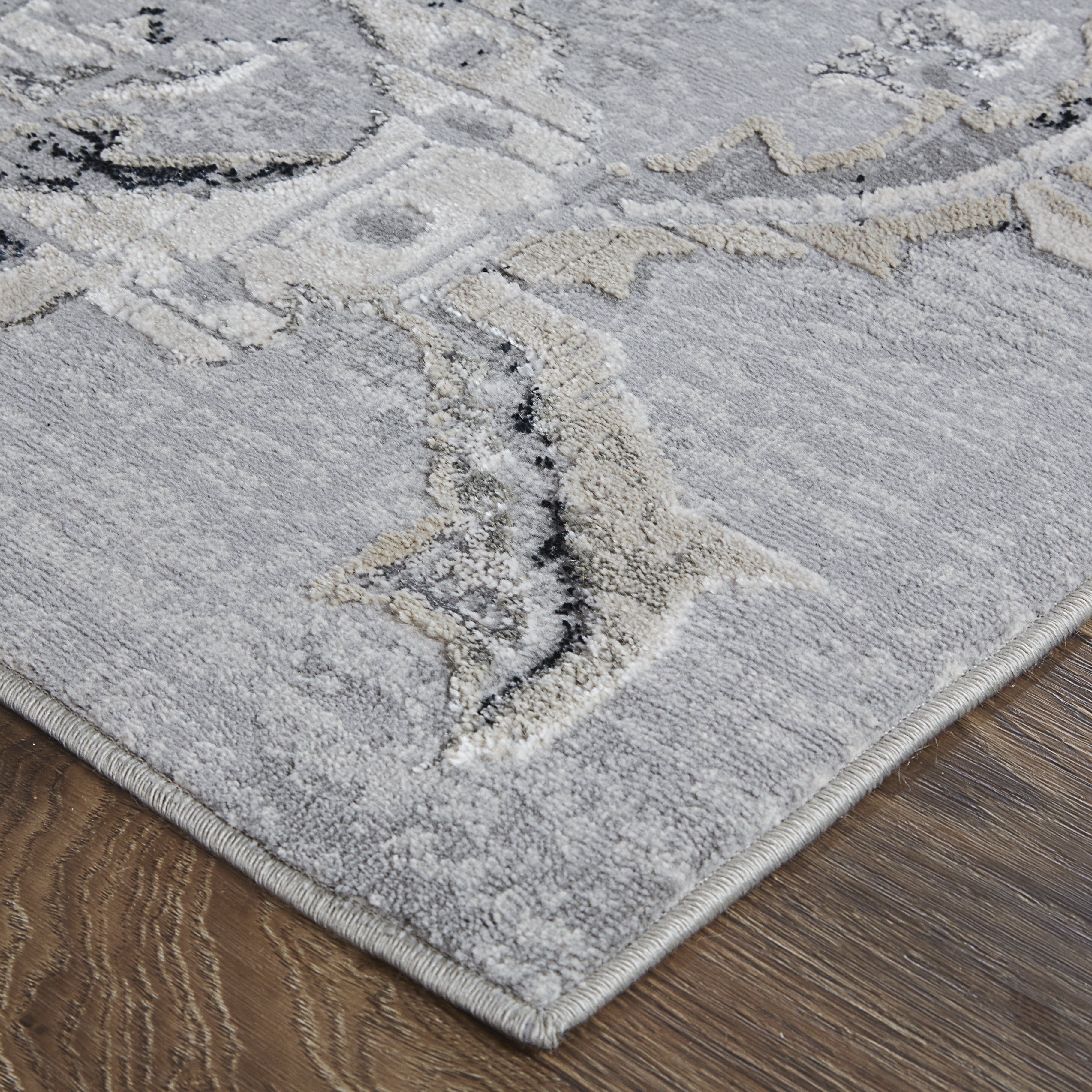 Macklaine Transitional Damask - Silver/Black