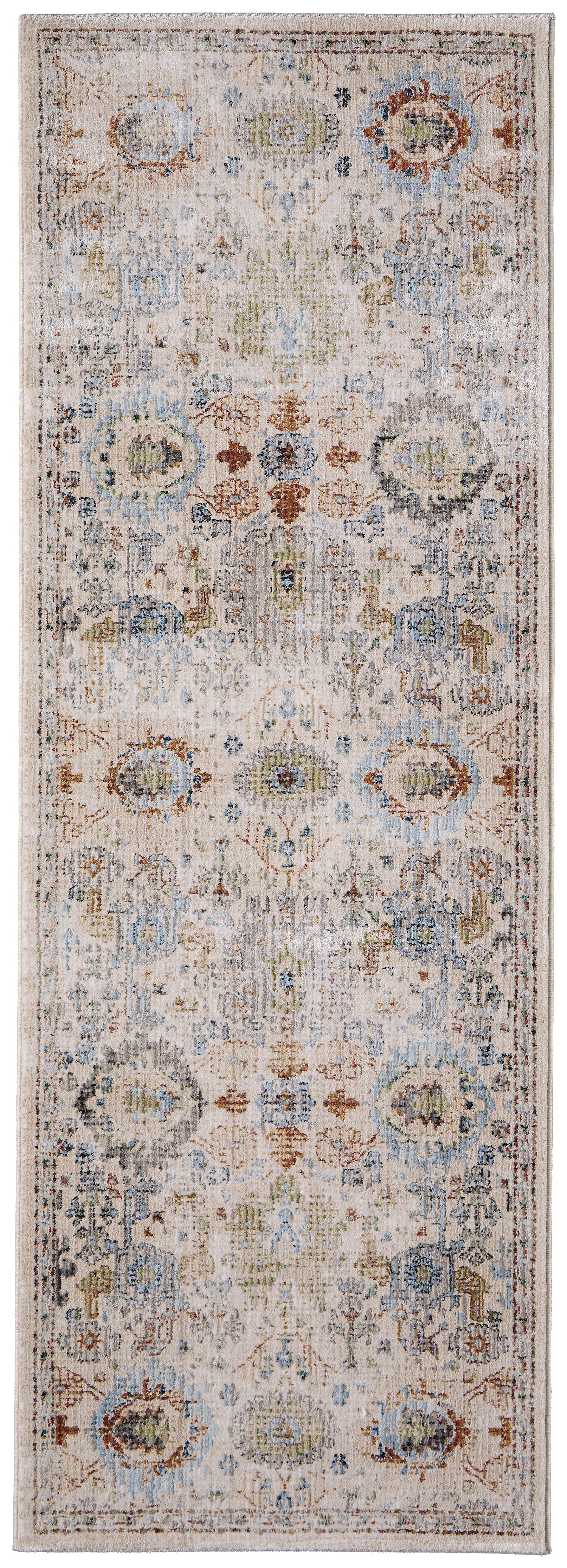 Melrose Traditional Floral & Botanical - Tan/Blue/Red Area Rug