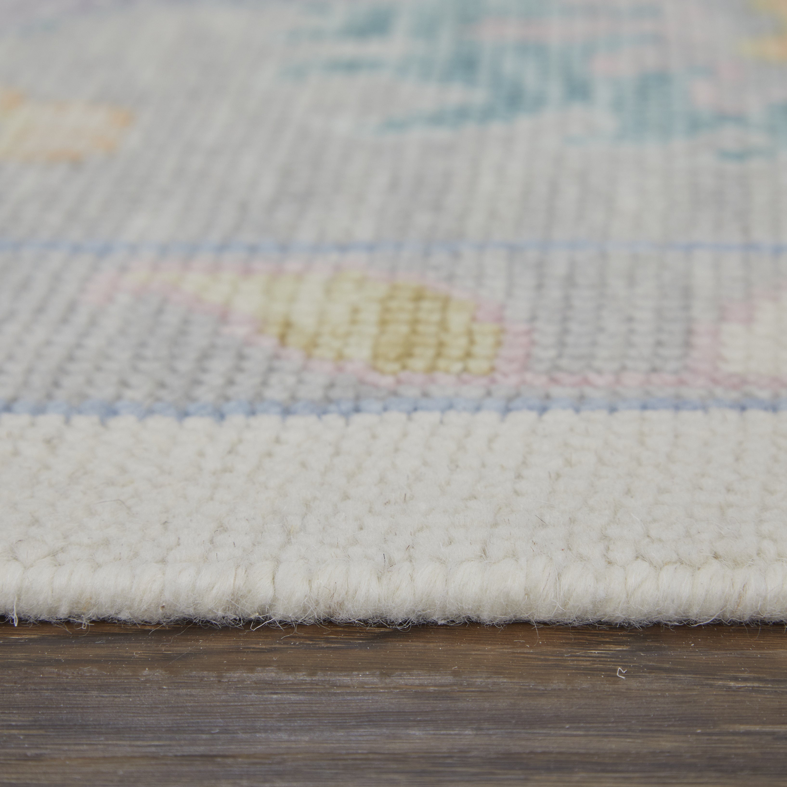 Karina Transitional Floral & Botanical - Ivory/Orange/Blue Area Rug