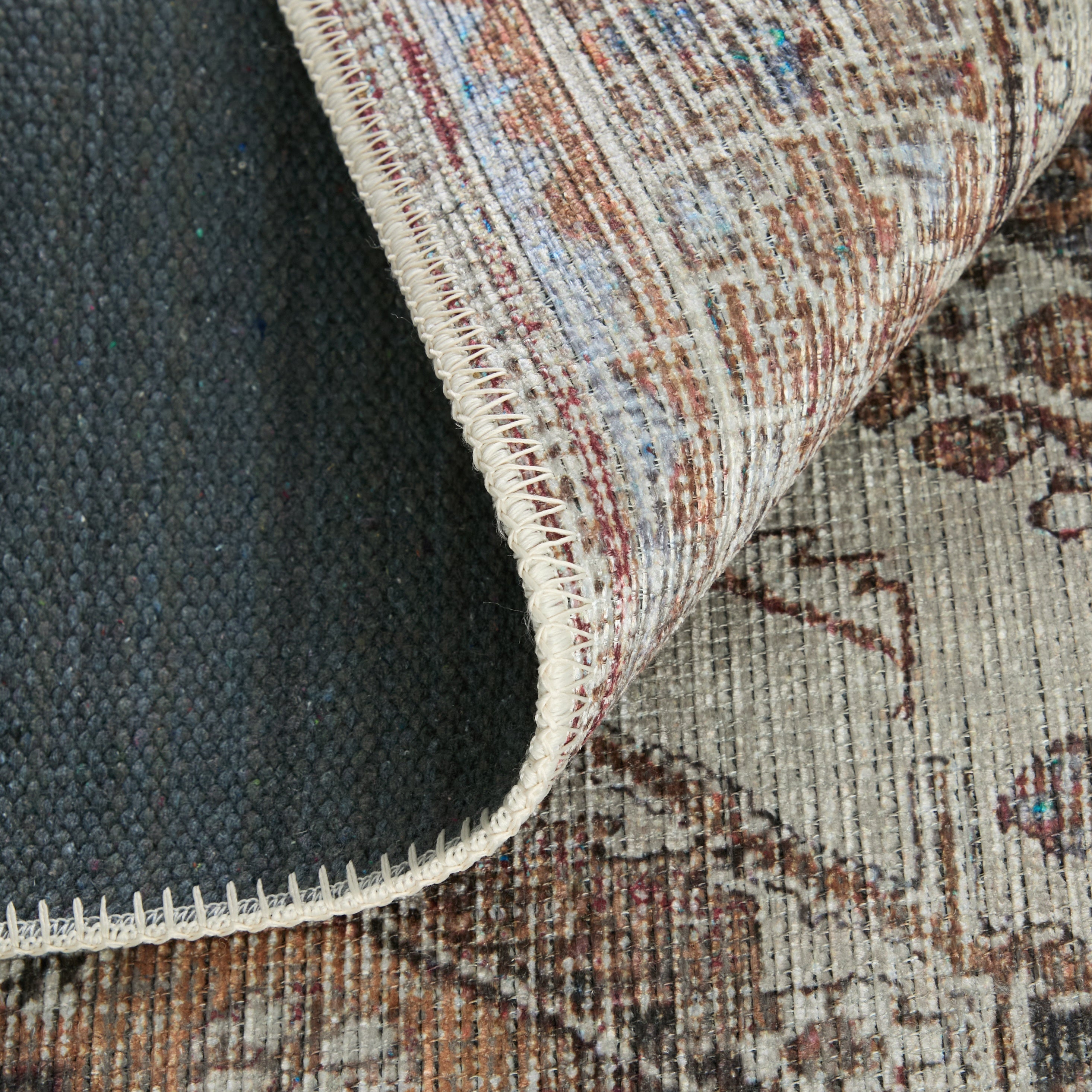 Percy Transitional Medallion - Ivory/Orange/Brown Area Rug