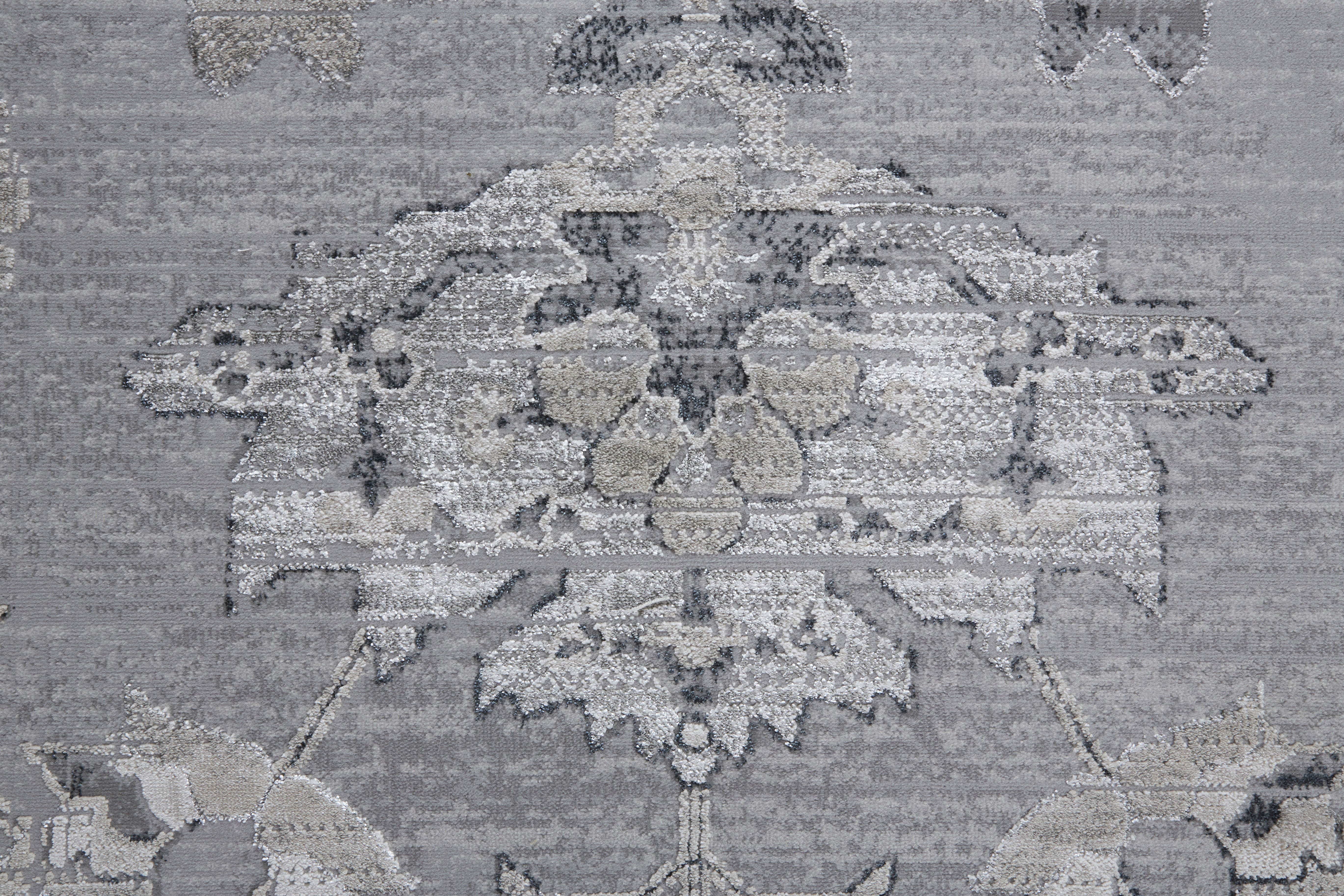 Macklaine Transitional Damask - Silver/Black