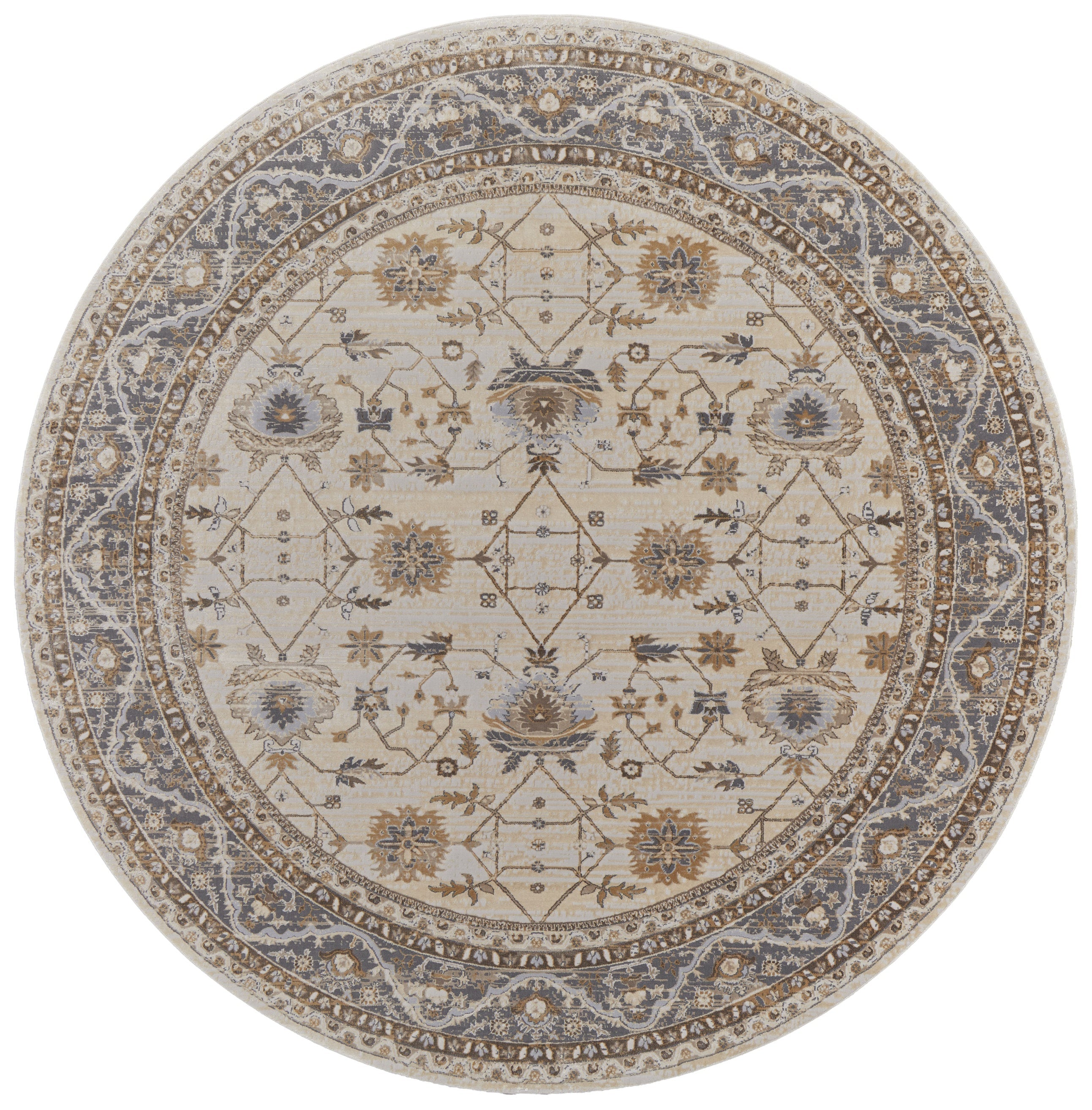 Celene Traditional Bordered - Tan/Ivory/Gray Area Rug