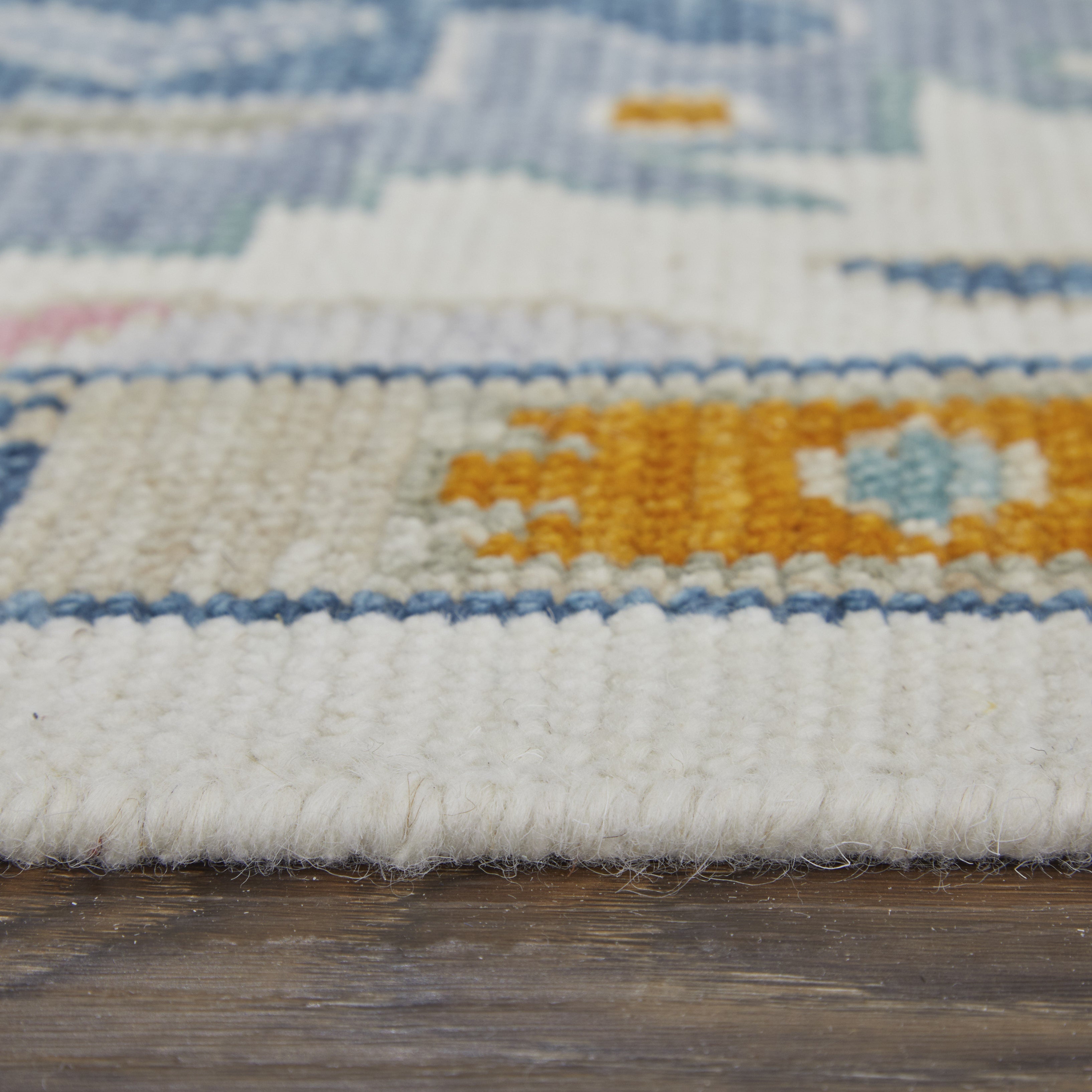 Karina Transitional Floral & Botanical - Ivory/Blue/Pink Area Rug