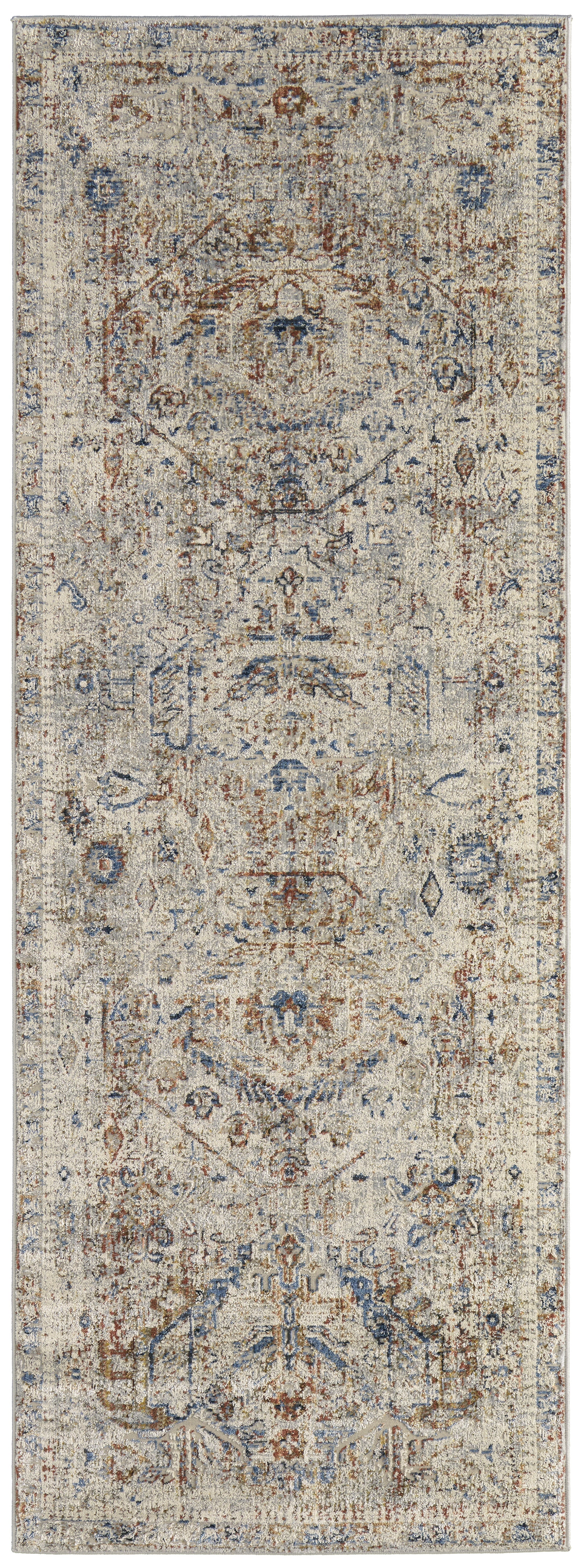 Kaia Transitional Medallion - Tan/Orange/Red Area Rug