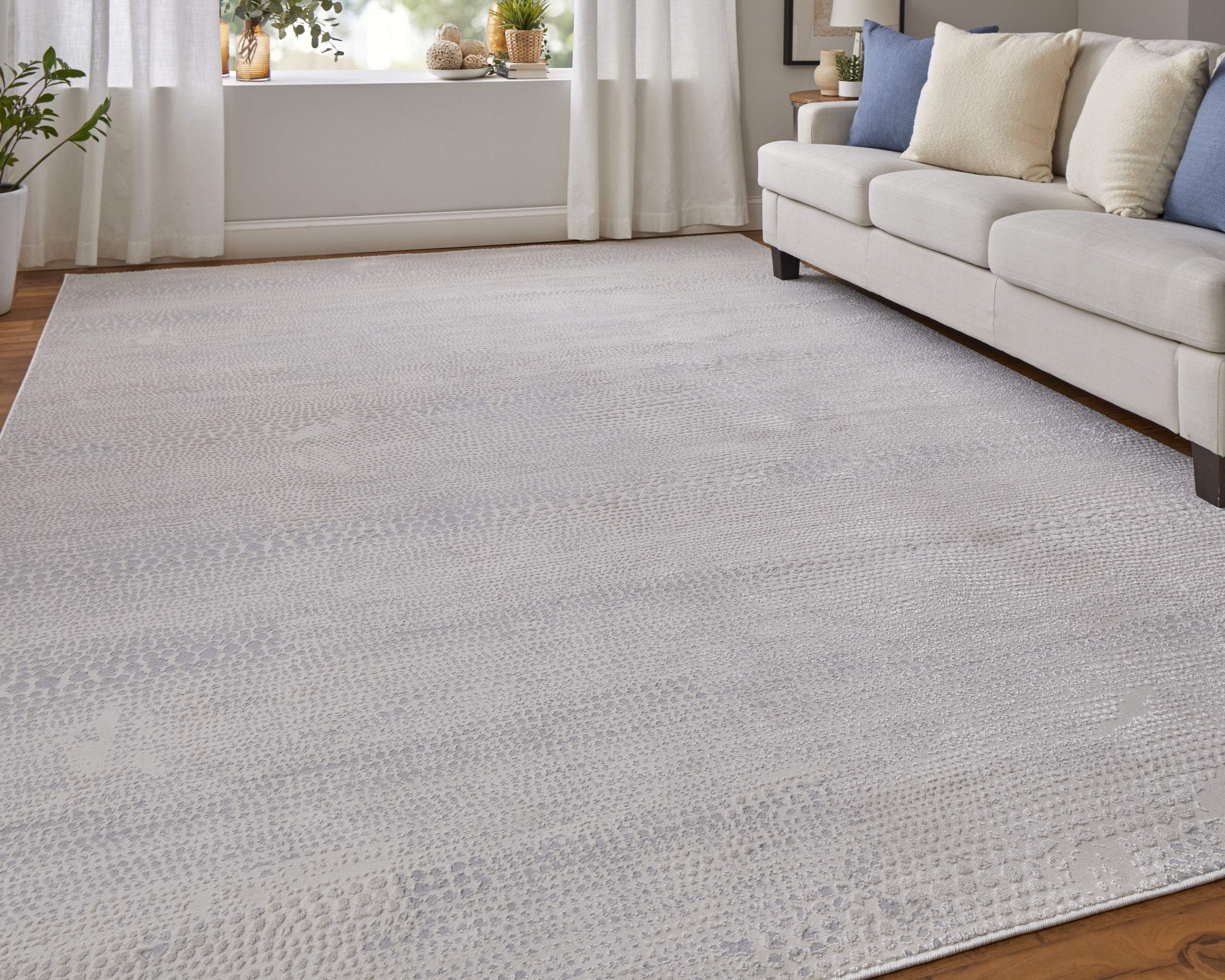Prasad Modern Distressed - Ivory/Silver/Gray Area Rug