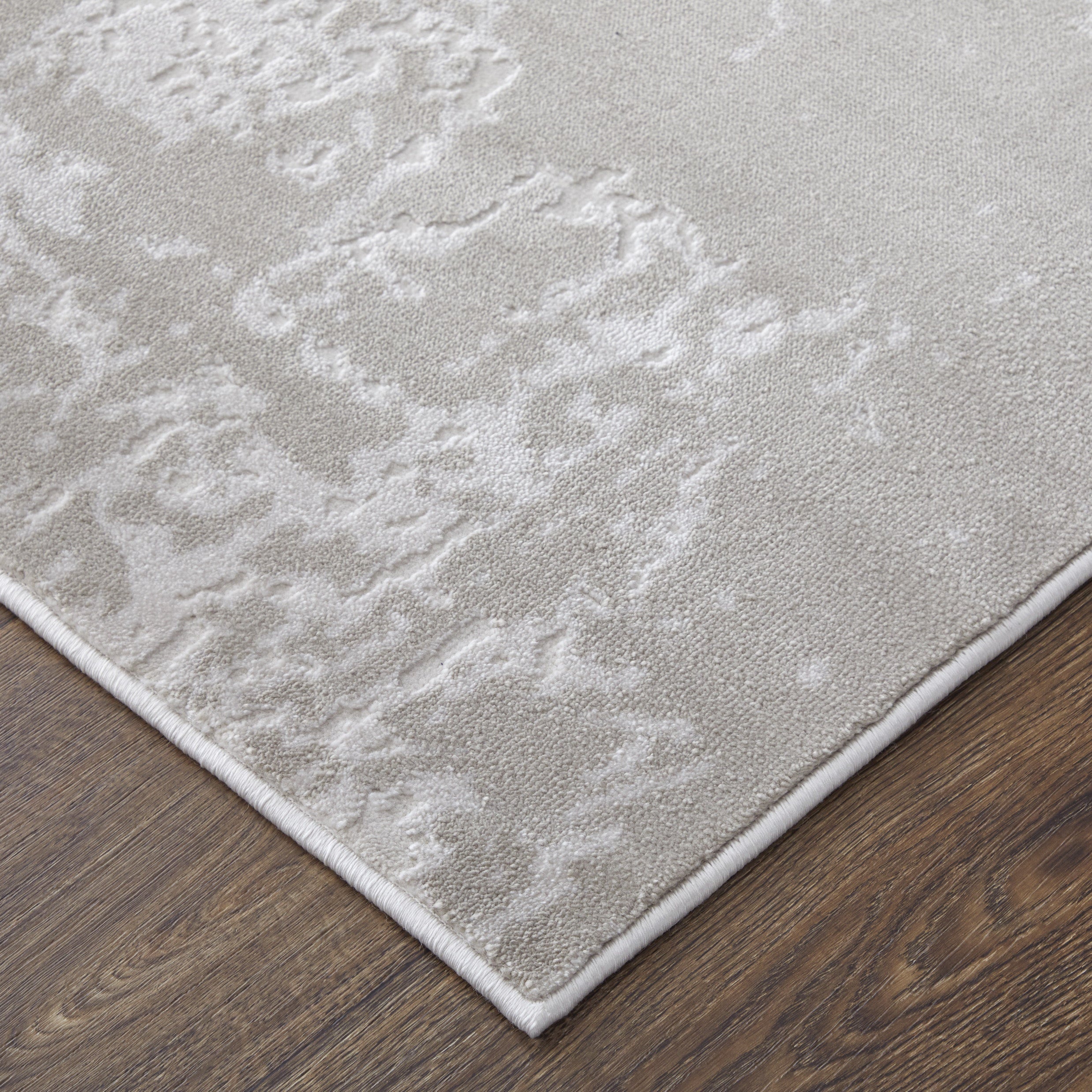 Prasad Modern Abstract - Ivory/Taupe/Silver Area Rug
