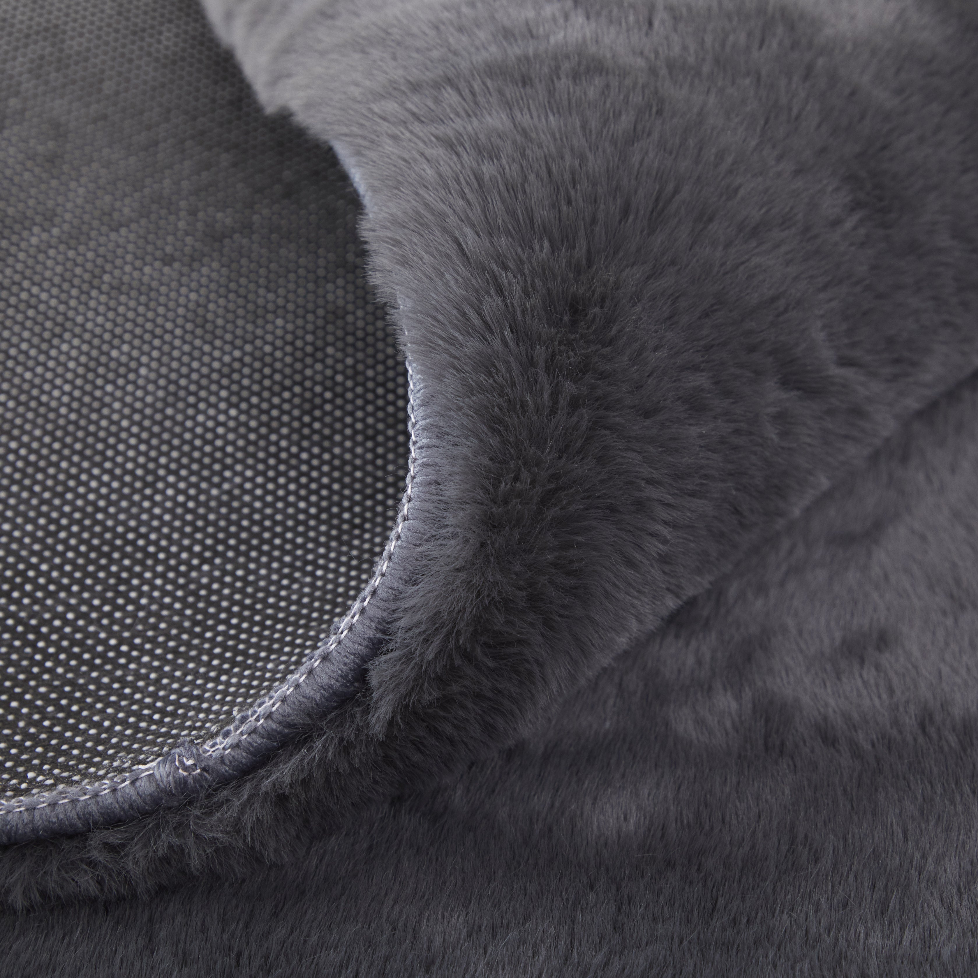 Luxe Velour Modern Solid - Taupe/Black Area Rug