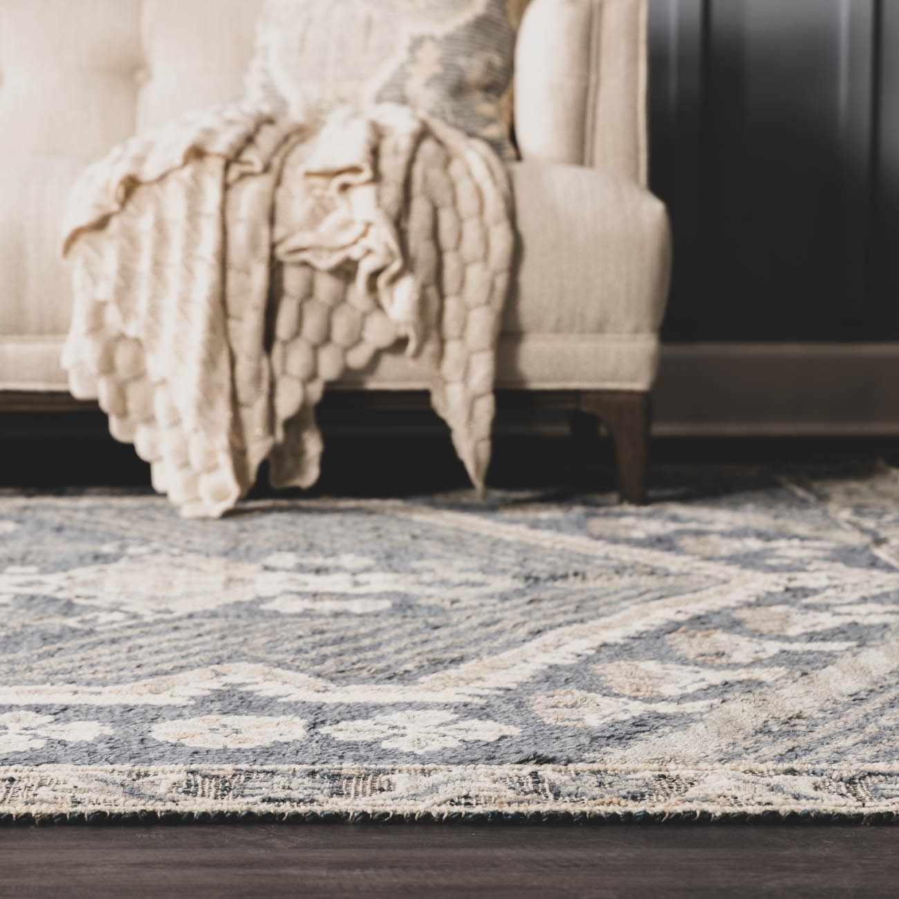 Bransgore Blue Luxury Wool Rug