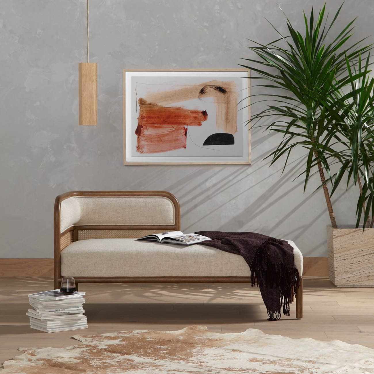 Four Hands Harland Modern Cowhide Rug - Natural Brown