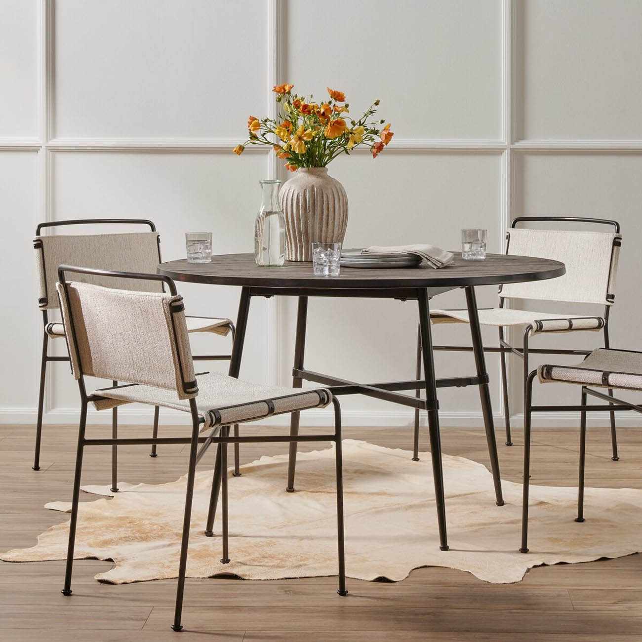 Four Hands Harland Modern Cowhide Rug - Natural Brown