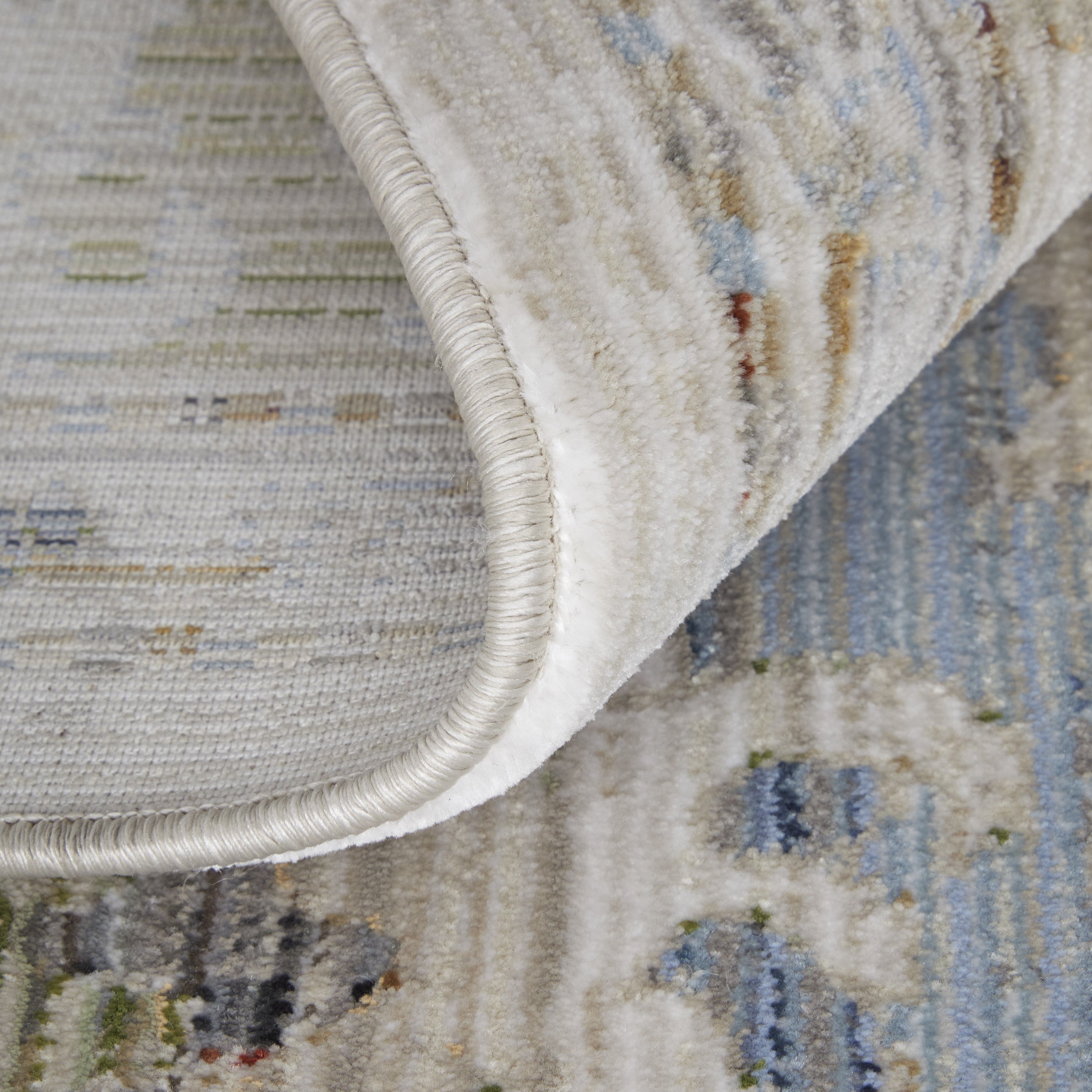 Melrose Traditional Floral & Botanical - Tan/Blue/Red Area Rug