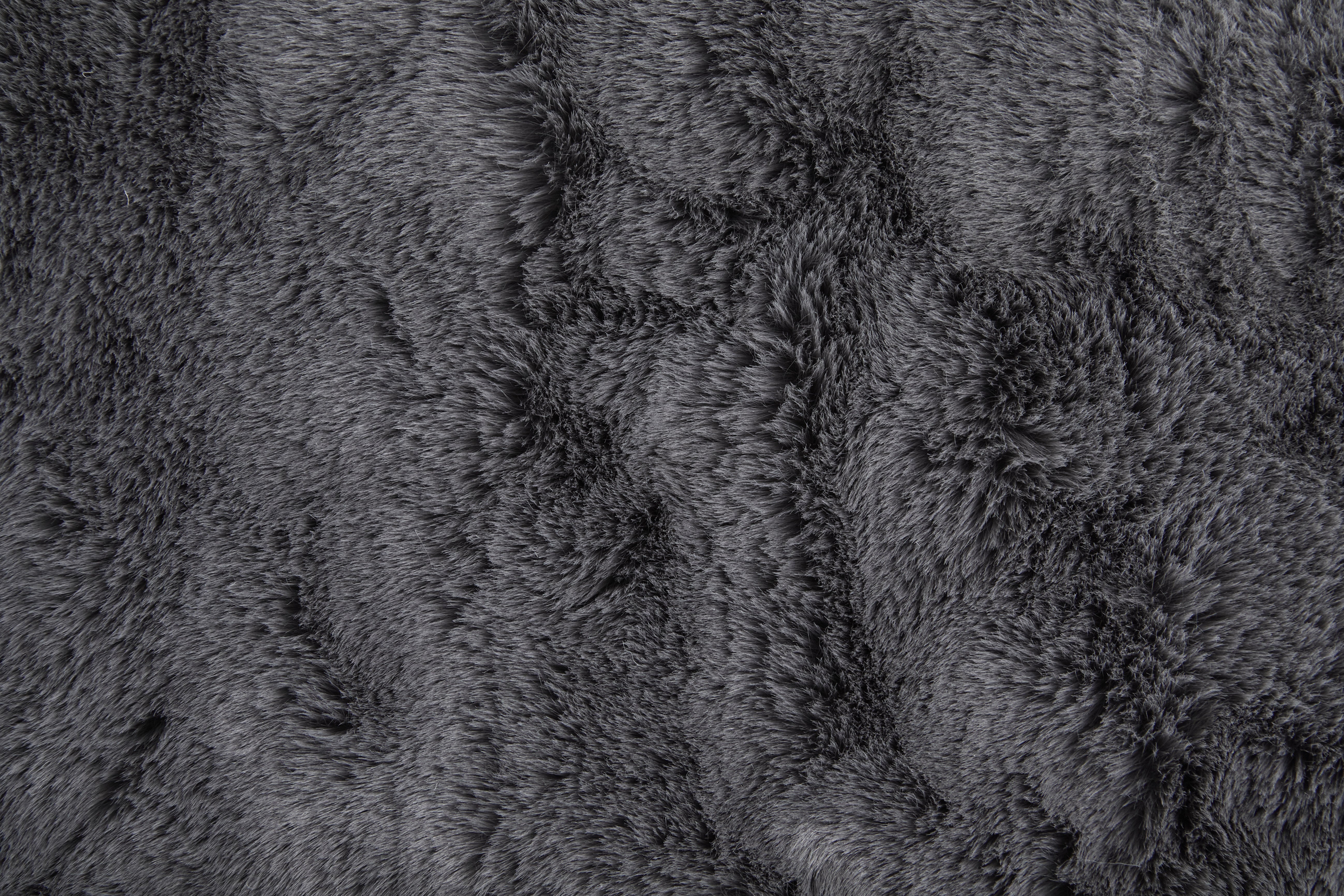 Luxe Velour Modern Solid - Taupe/Black Area Rug