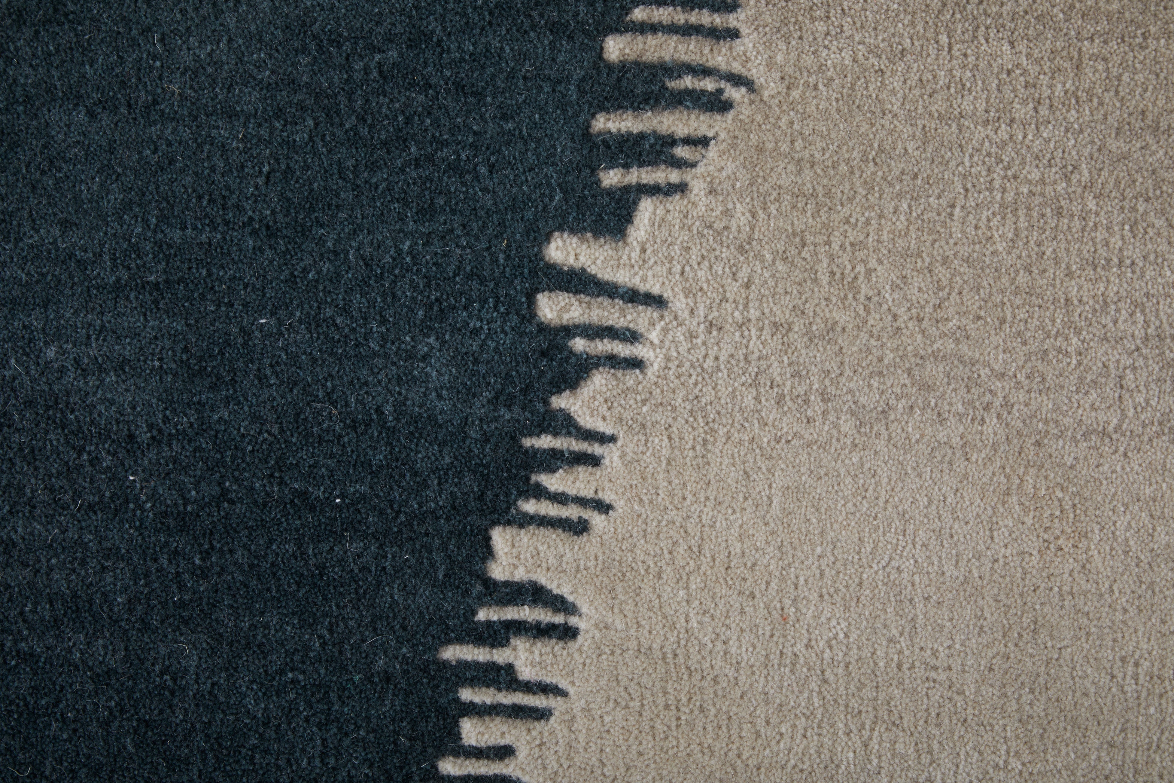 Katya Modern Geometric - Taupe/Blue/Tan Area Rug