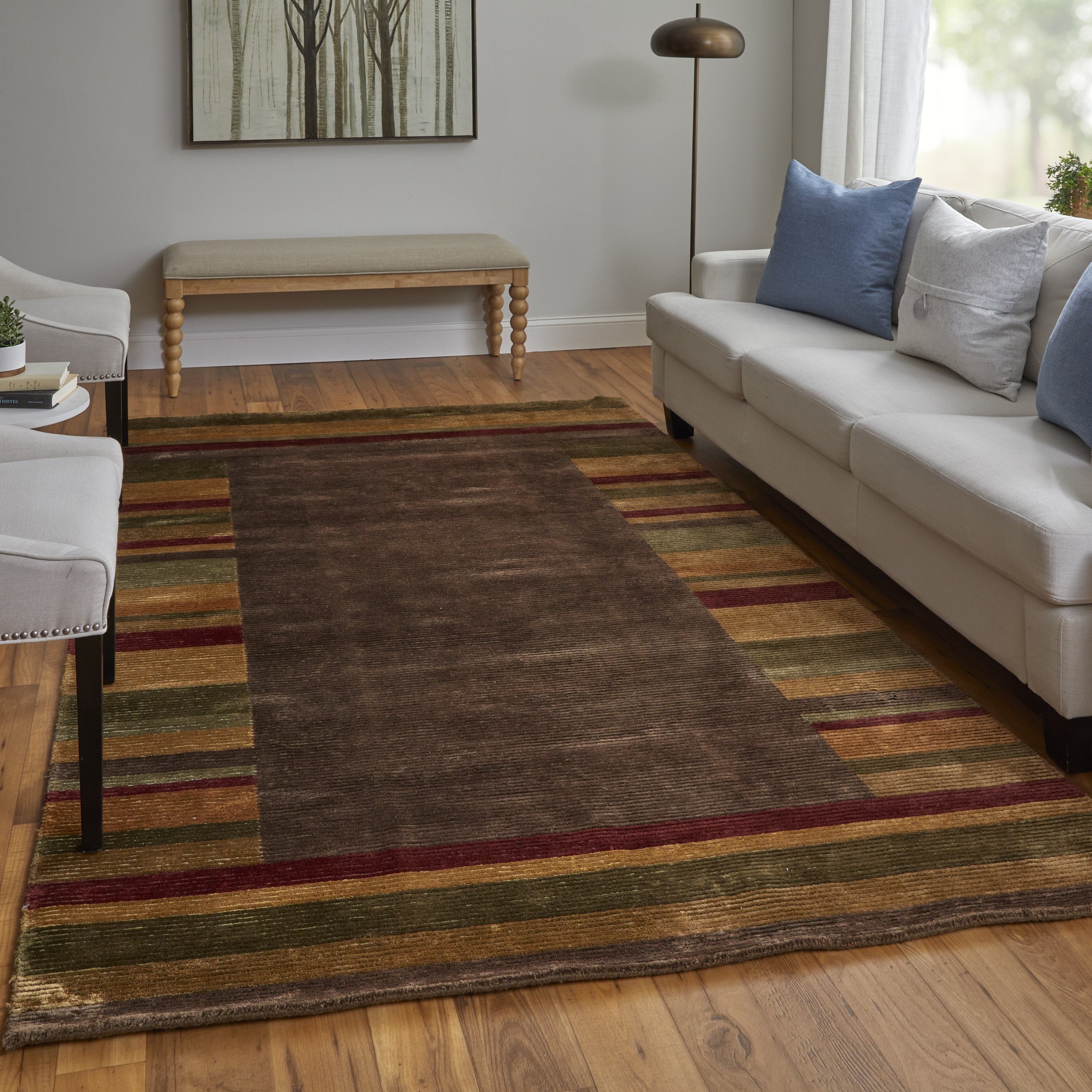 Keystone Modern Stripes - Brown/Green/Red
