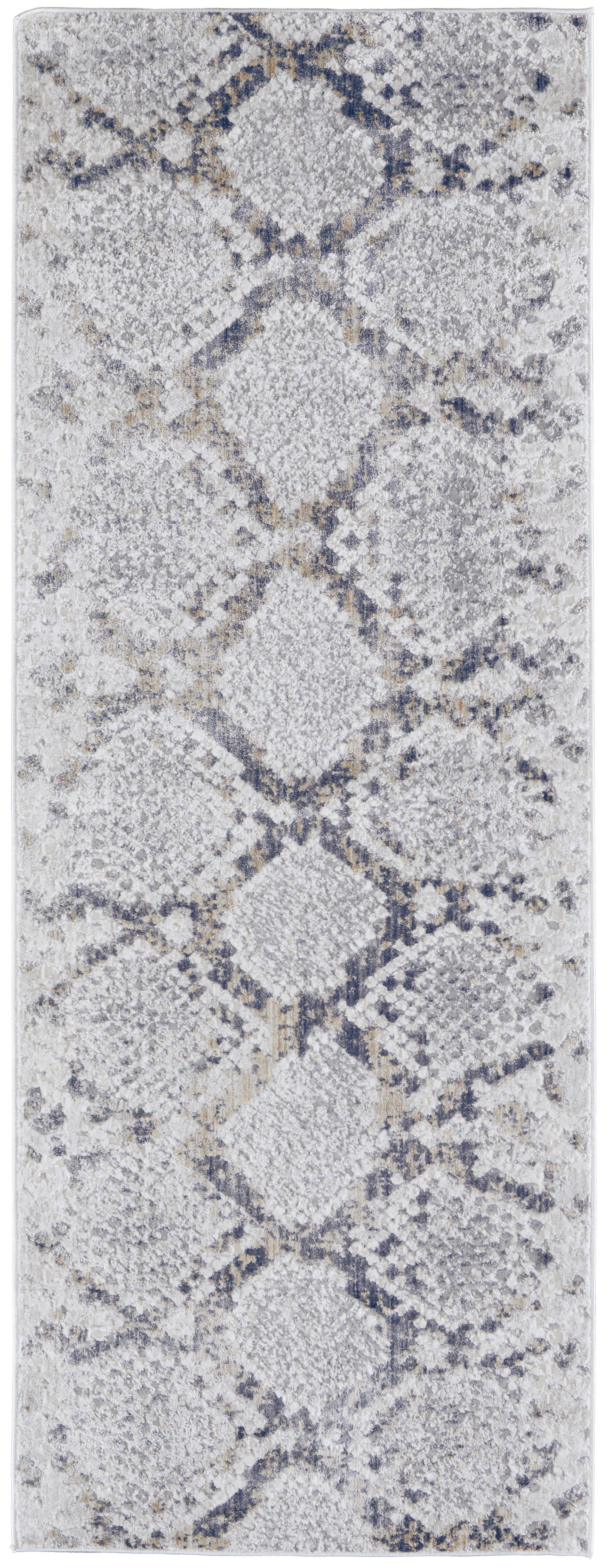 Laina Transitional Trellis & Lattice - Silver/Gray/Blue Area Rug