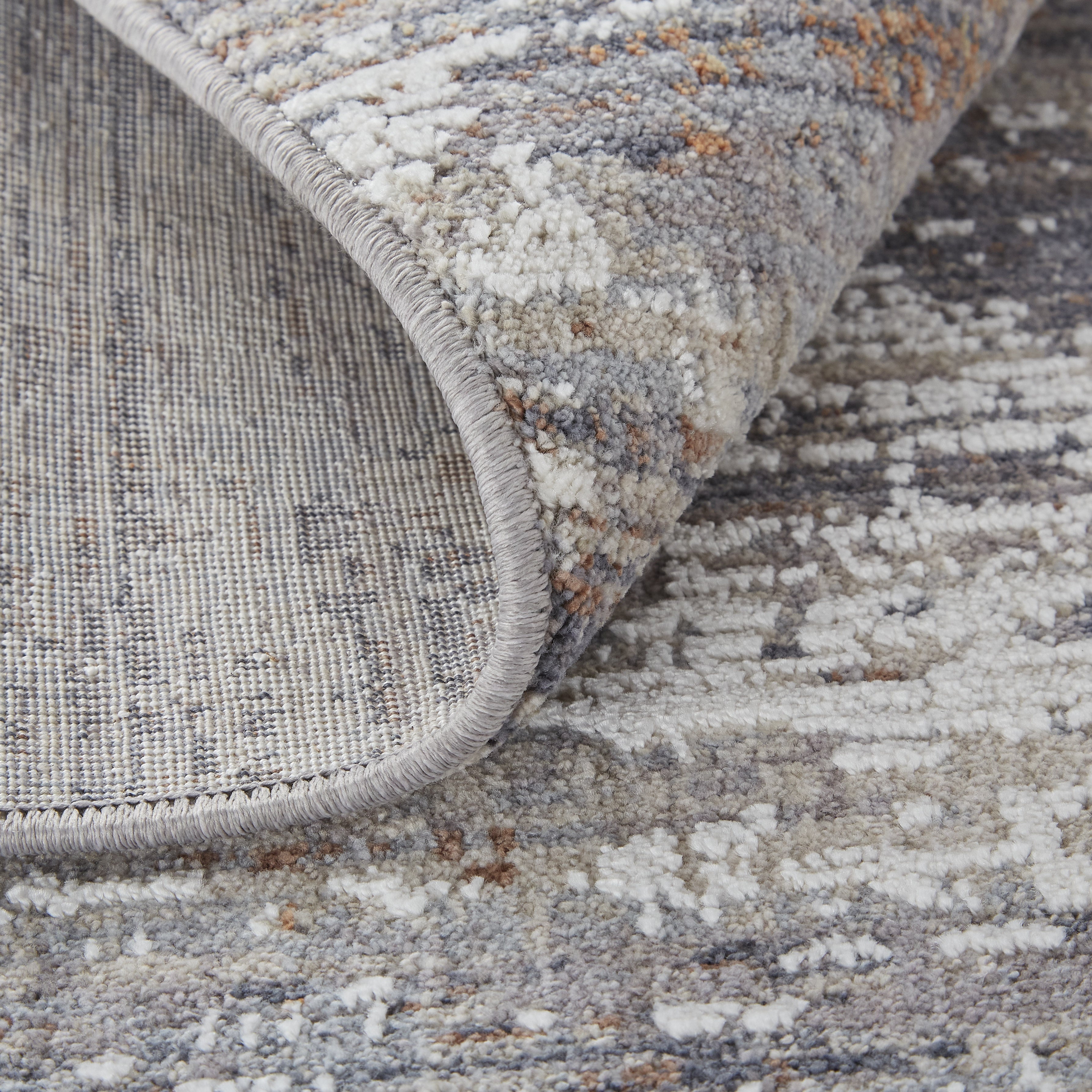 Lennon Transitional Abstract - Taupe/Tan/Orange Area Rug