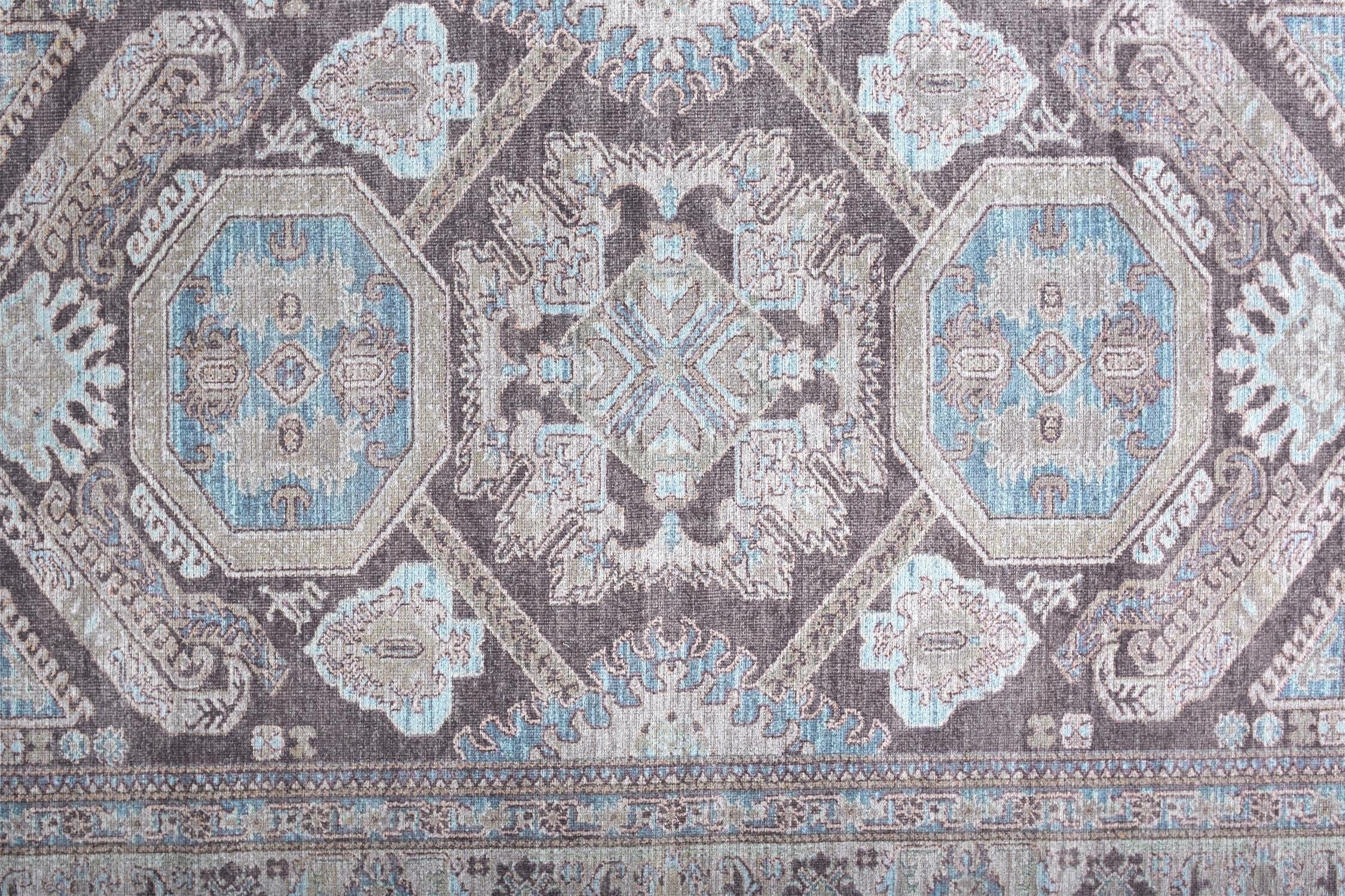 Percy Transitional Medallion - Gray/Taupe/Blue Area Rug