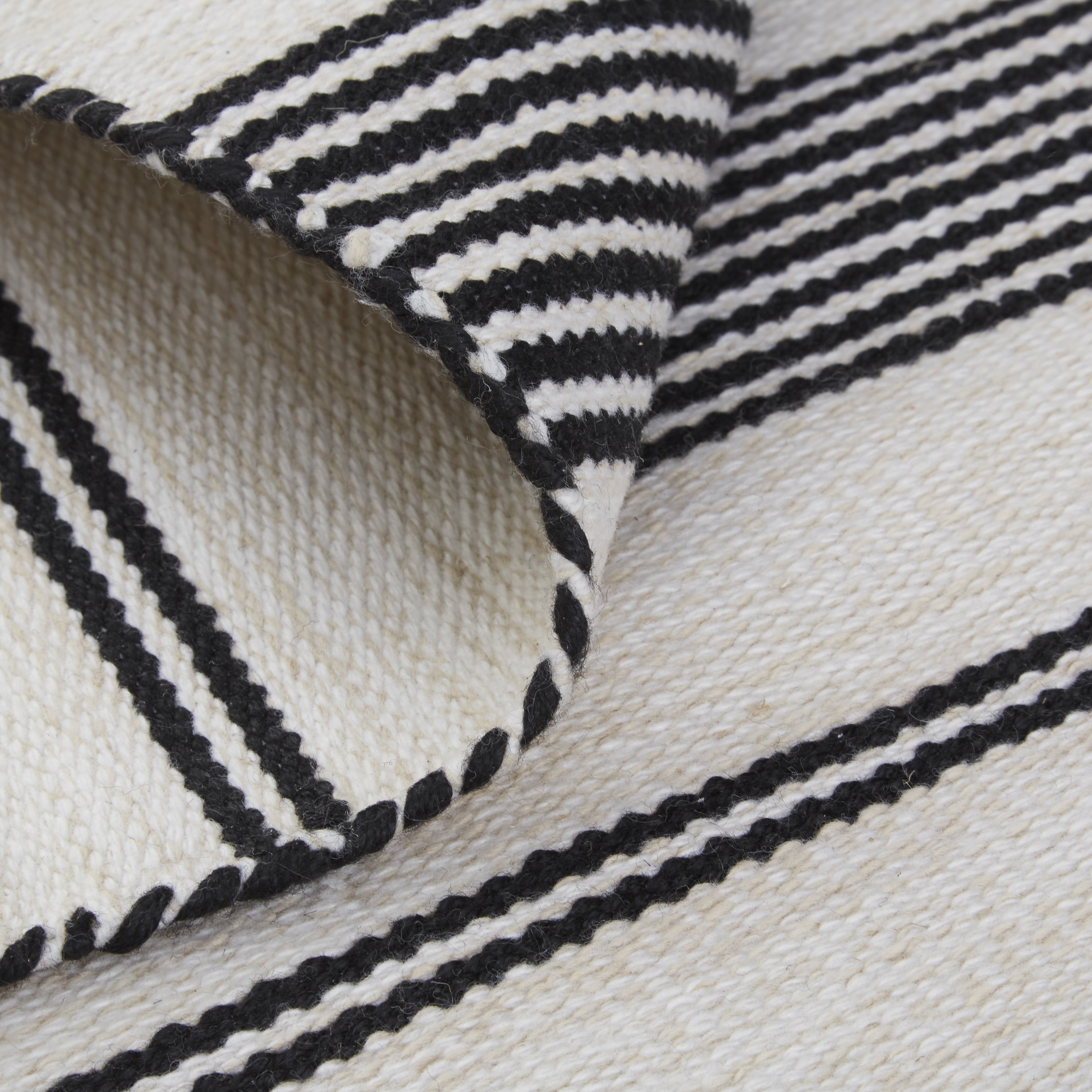 Duprine Transitional Stripes - Black/White/Ivory Area Rug