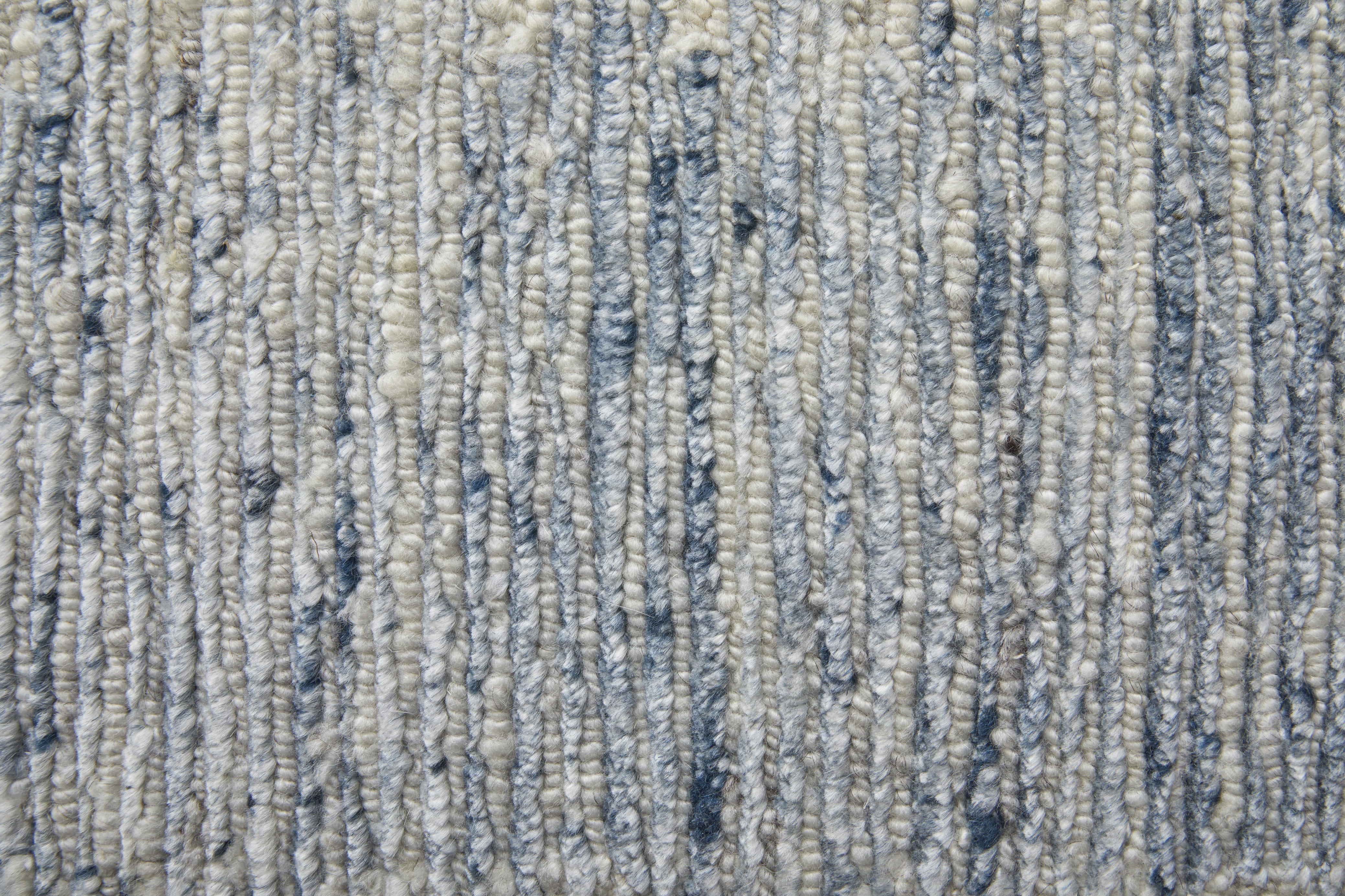 Brighton Modern Abstract - Ivory/Blue/Silver Area Rug
