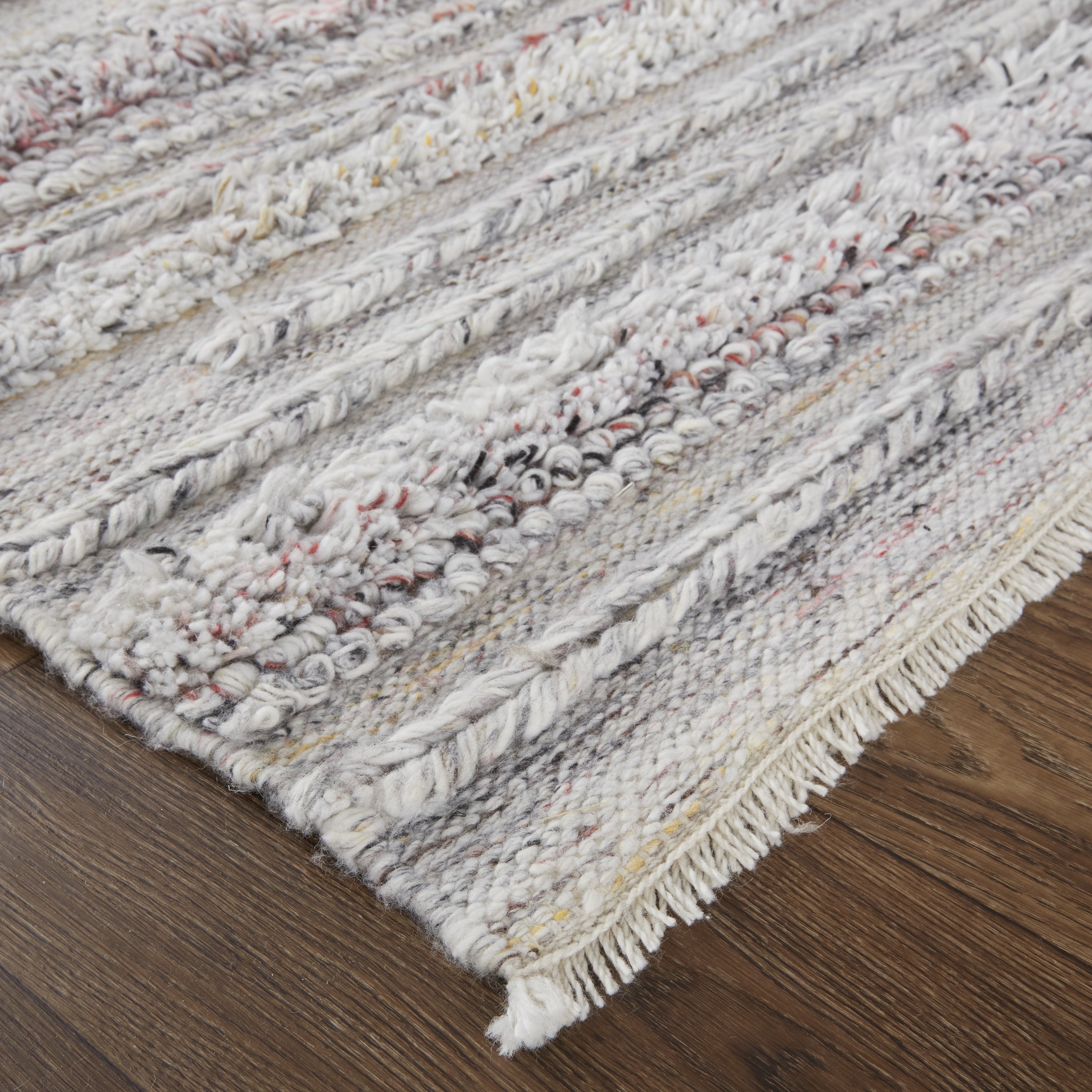 Alden Transitional Stripes - Taupe/Ivory/Red