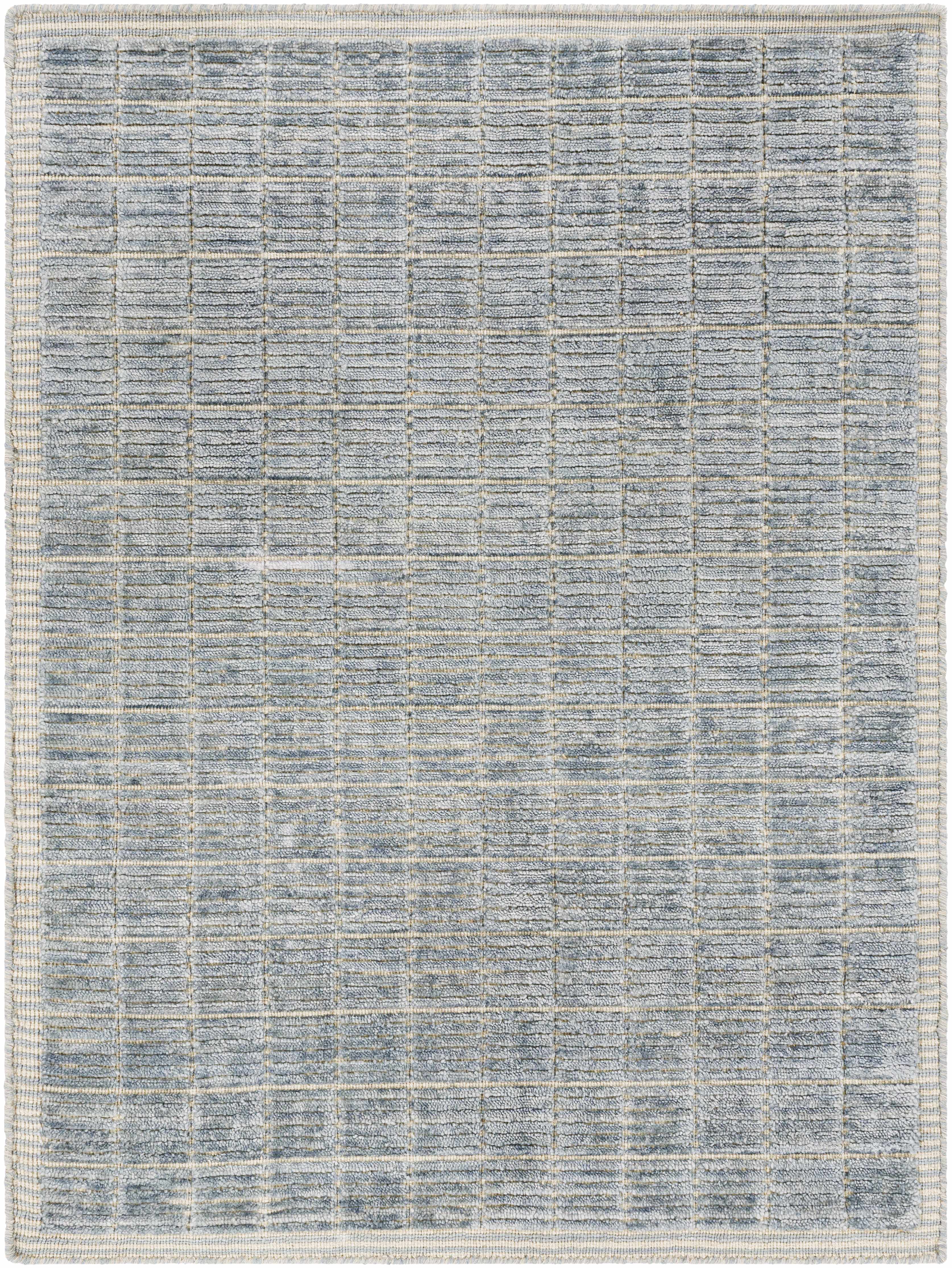 Hand Loomed Serene Denim Wool & Viscose Area Rug