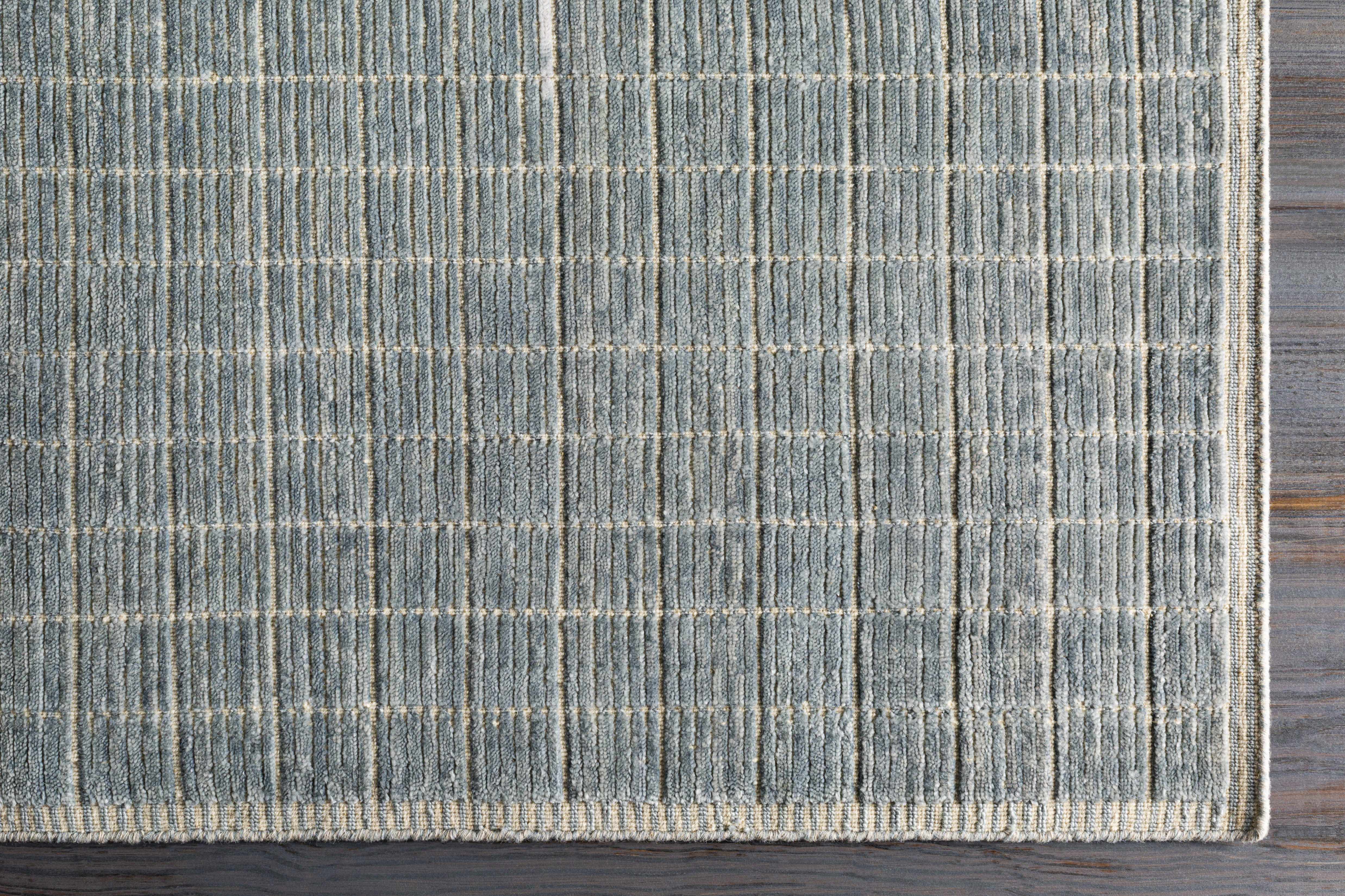Hand Loomed Serene Denim Wool & Viscose Area Rug