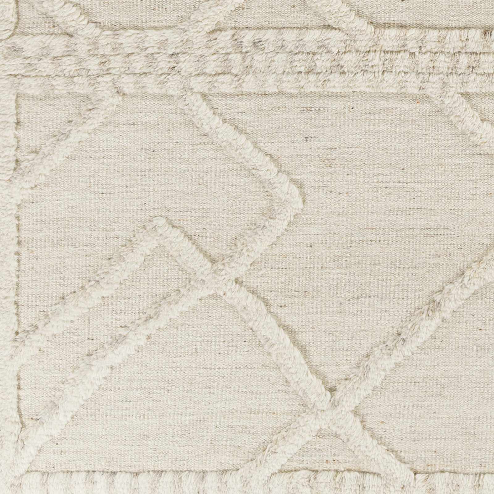 Luxury Cream Hand-Knotted Wool Area Rug