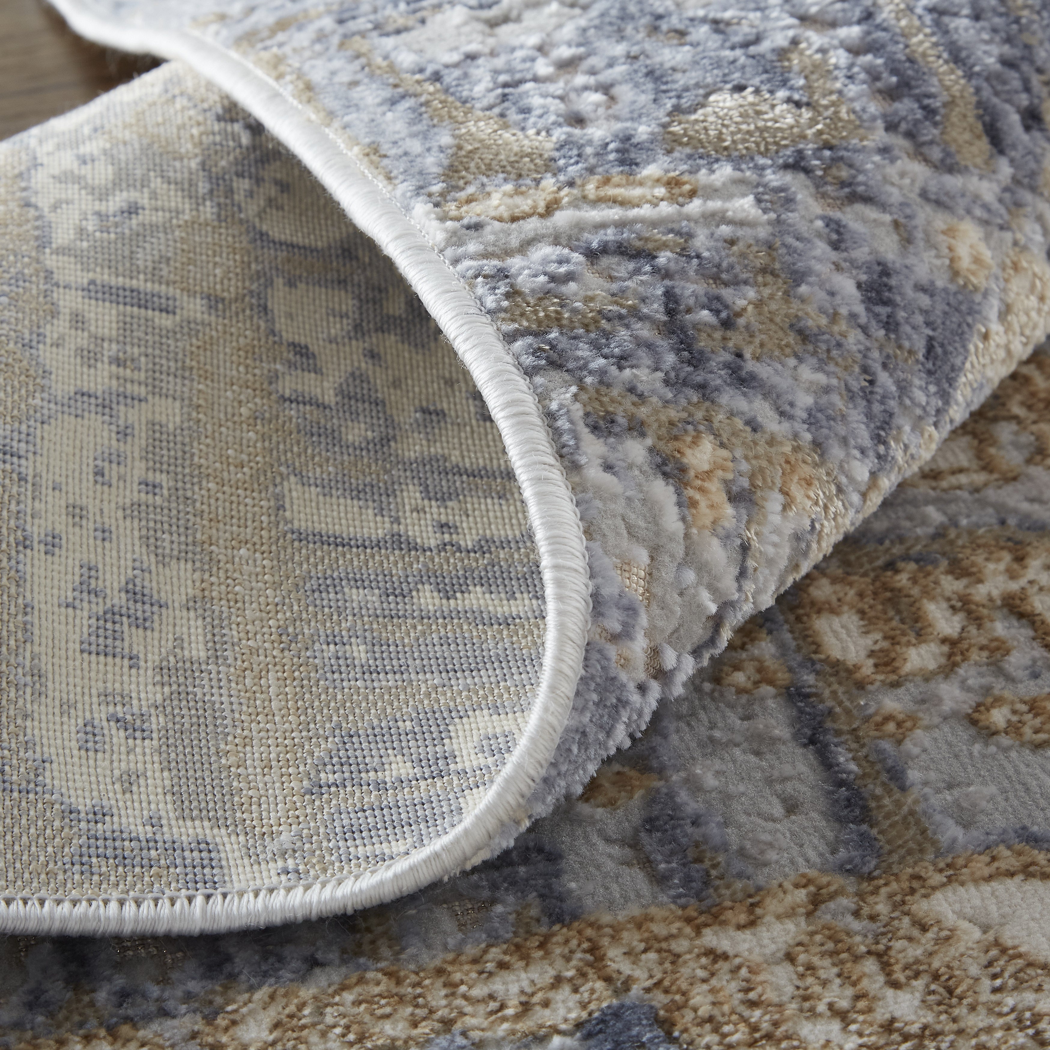 Laina Transitional Gradient & Ombre - Tan/Brown/Blue Area Rug