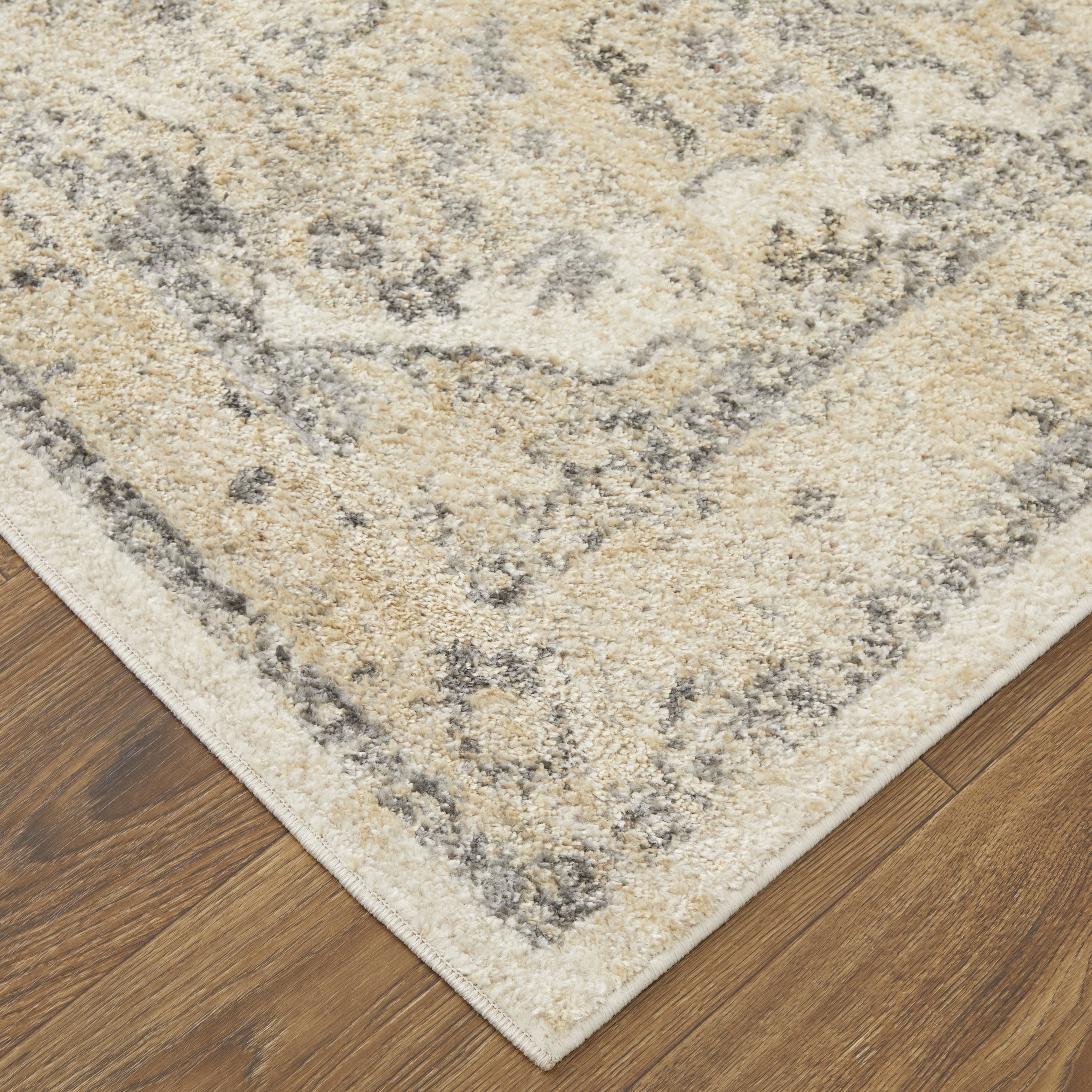 Camellia Transitional Medallion - Ivory/Gray