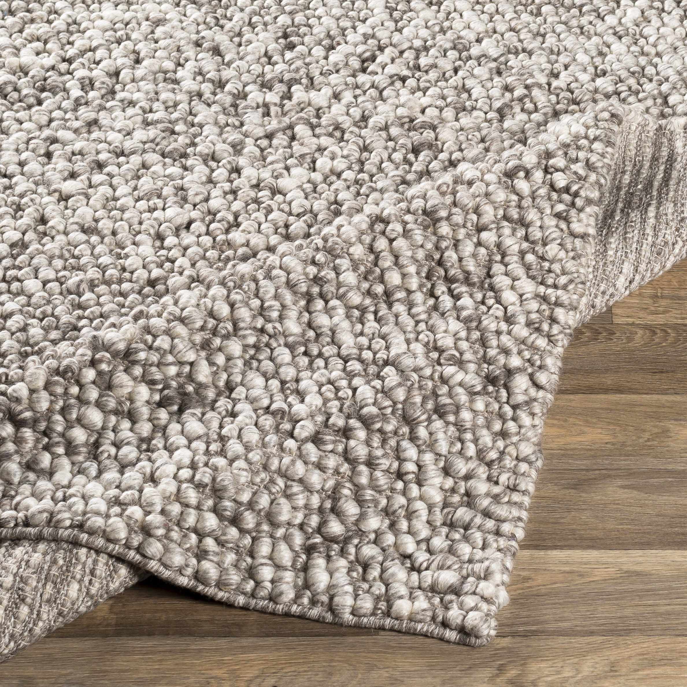 Charcoal Handwoven Wool & Viscose Area Rug