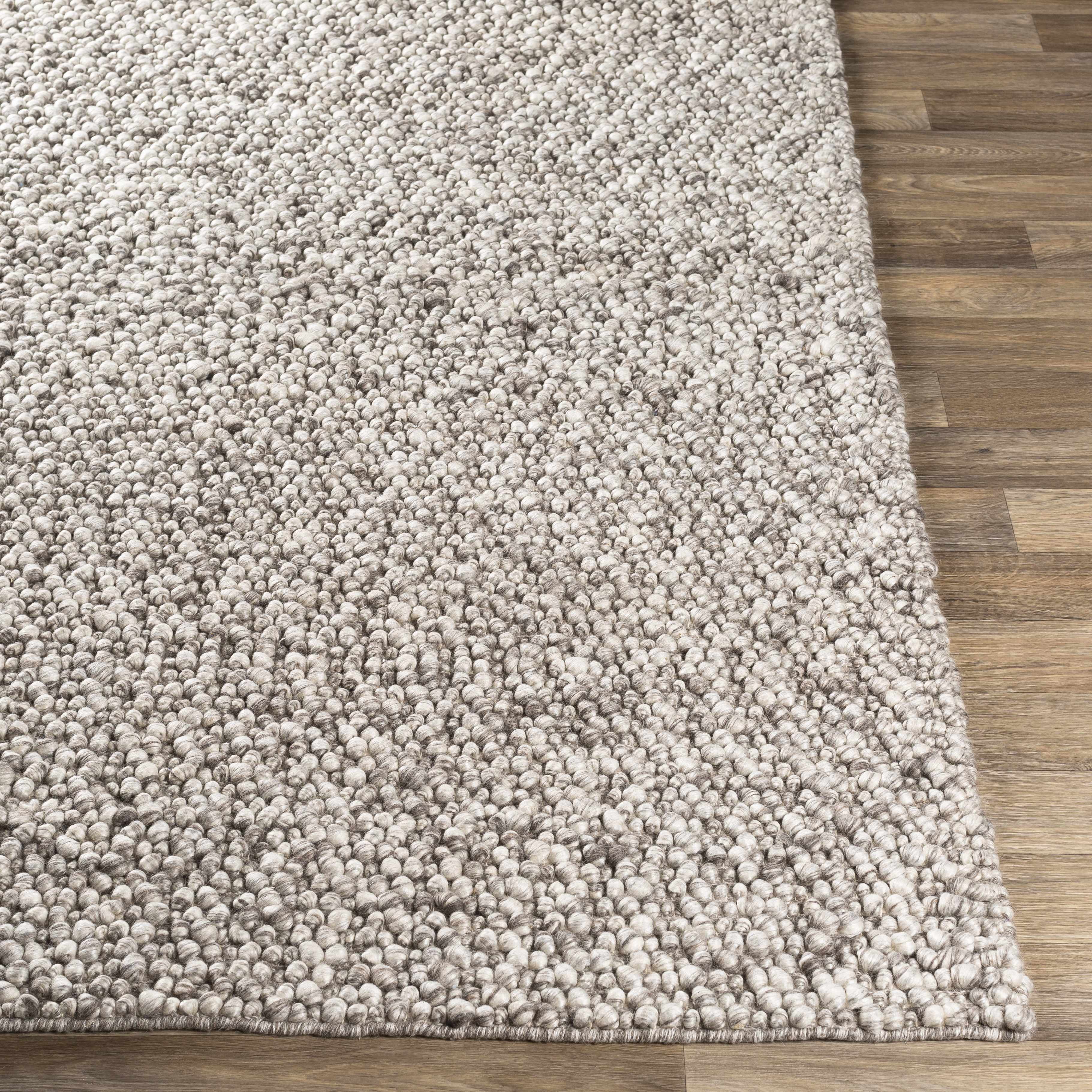 Charcoal Handwoven Wool & Viscose Area Rug