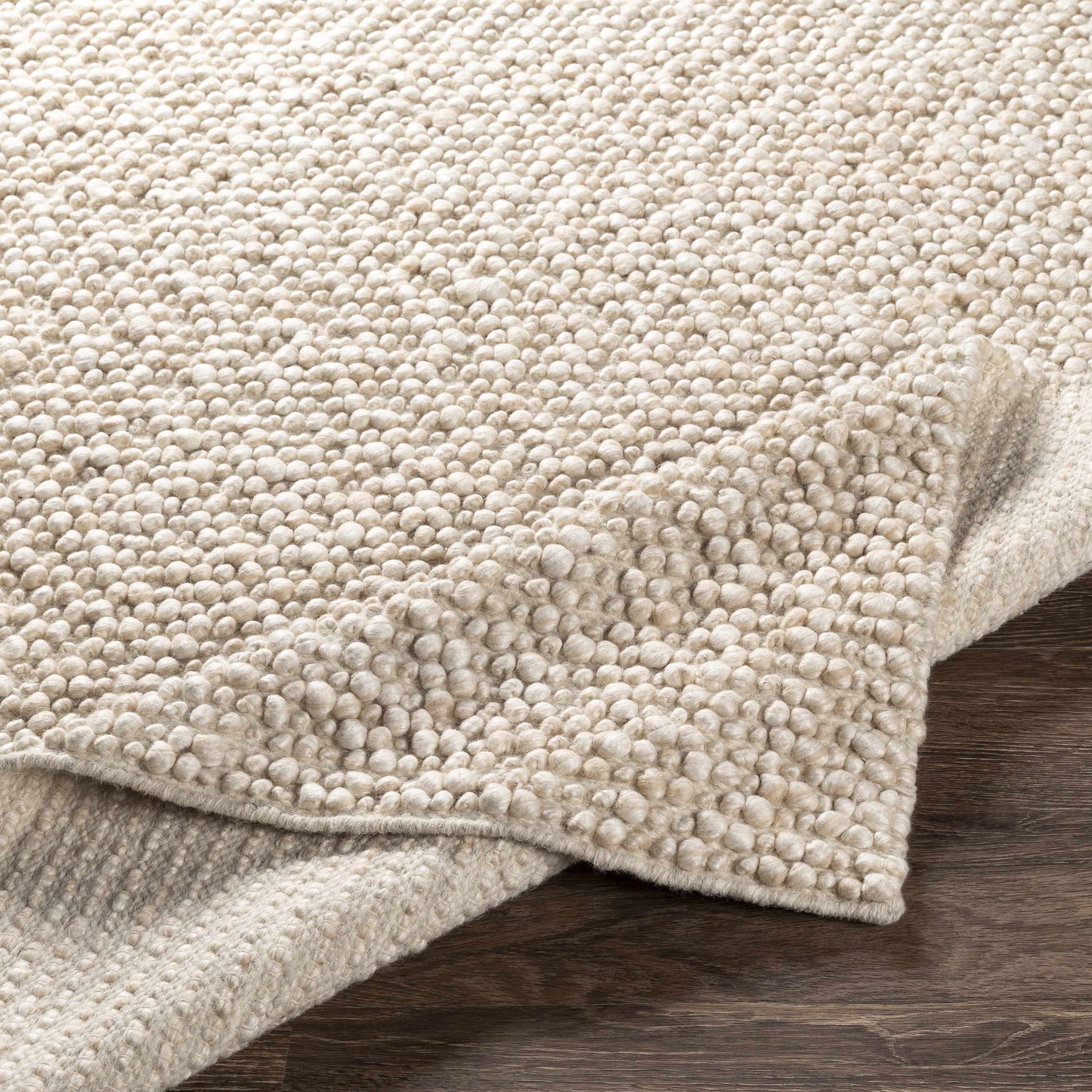 Beige Handwoven Wool & Viscose Timeless Area Rug