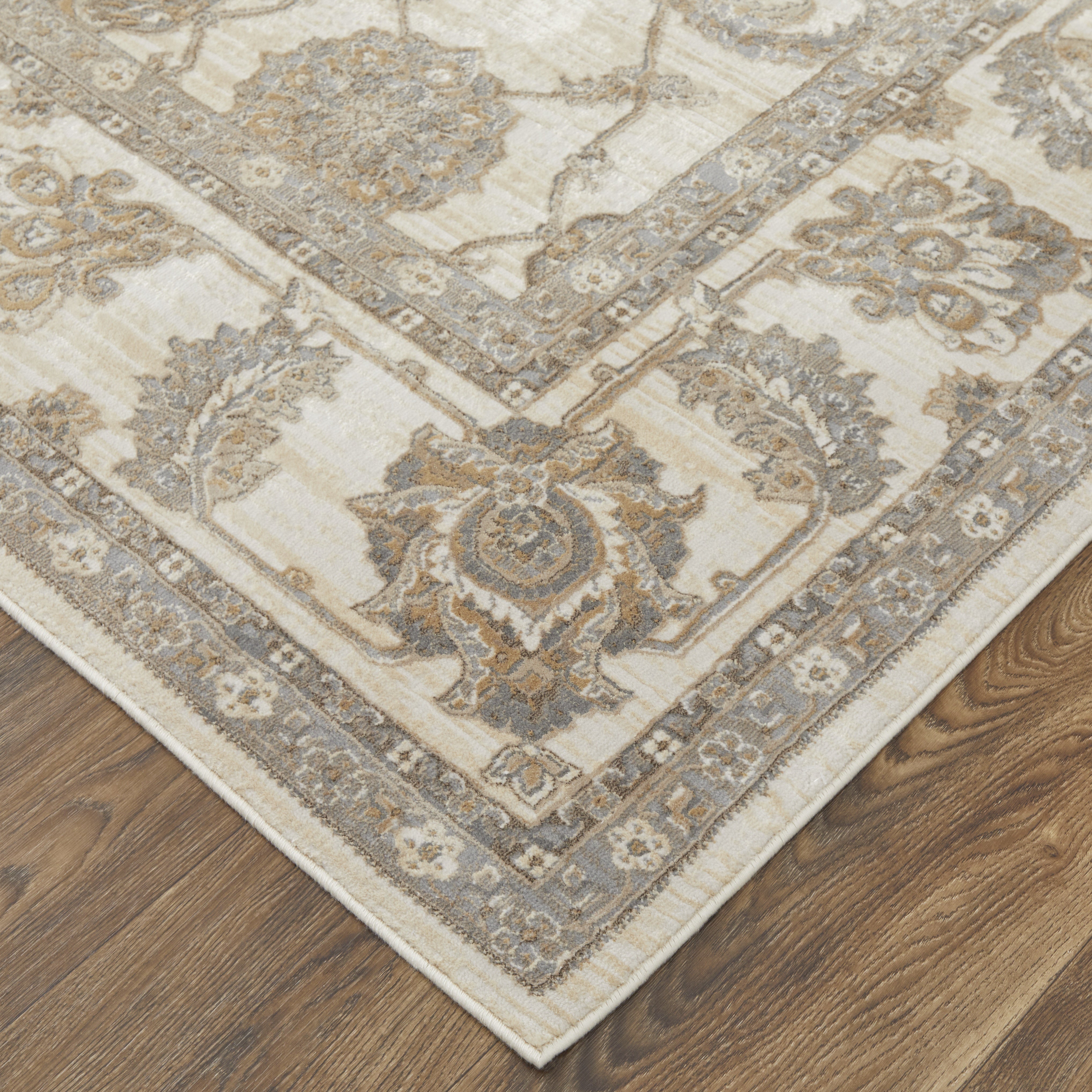 Celene Traditional Bordered - Tan/Ivory/Brown Area Rug