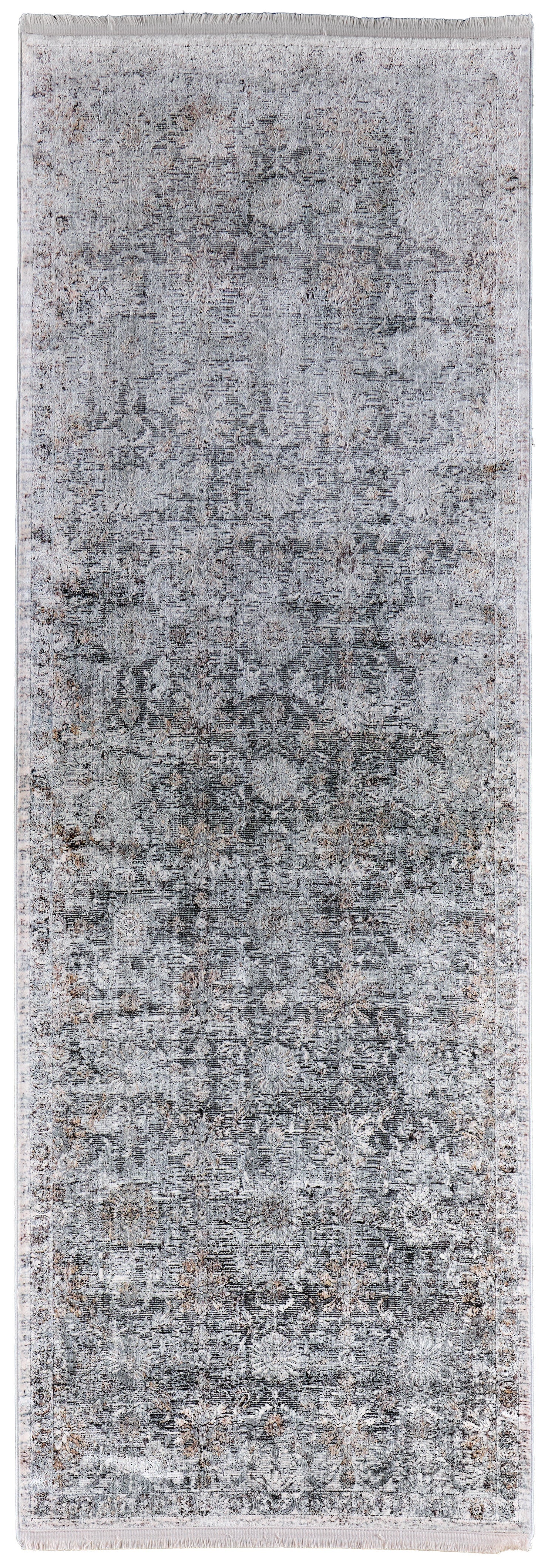 Sarrant Transitional Damask - Gray/Silver/Tan Area Rug