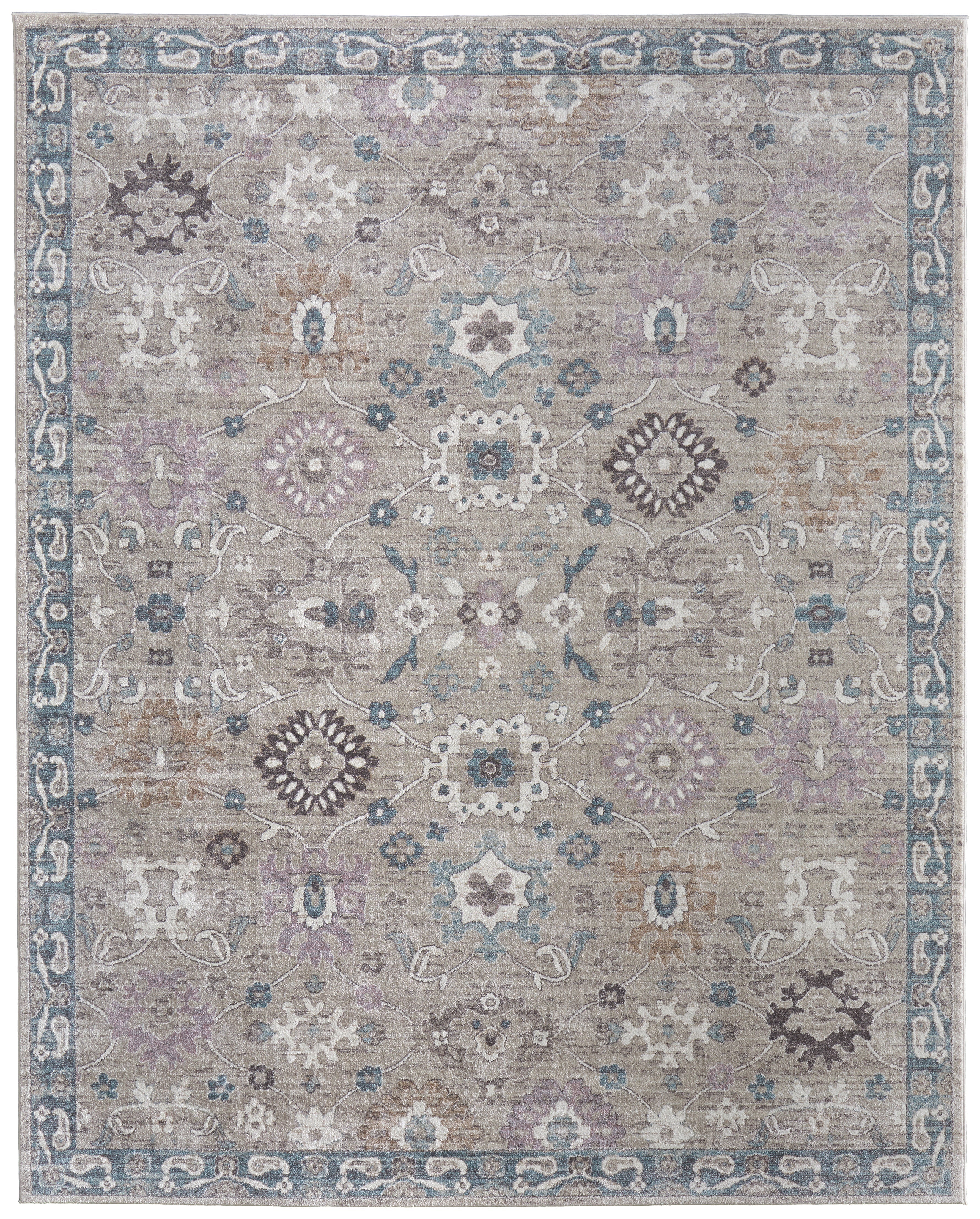Dartmouth Transitional Floral & Botanical - Gray/Blue/Taupe Area Rug