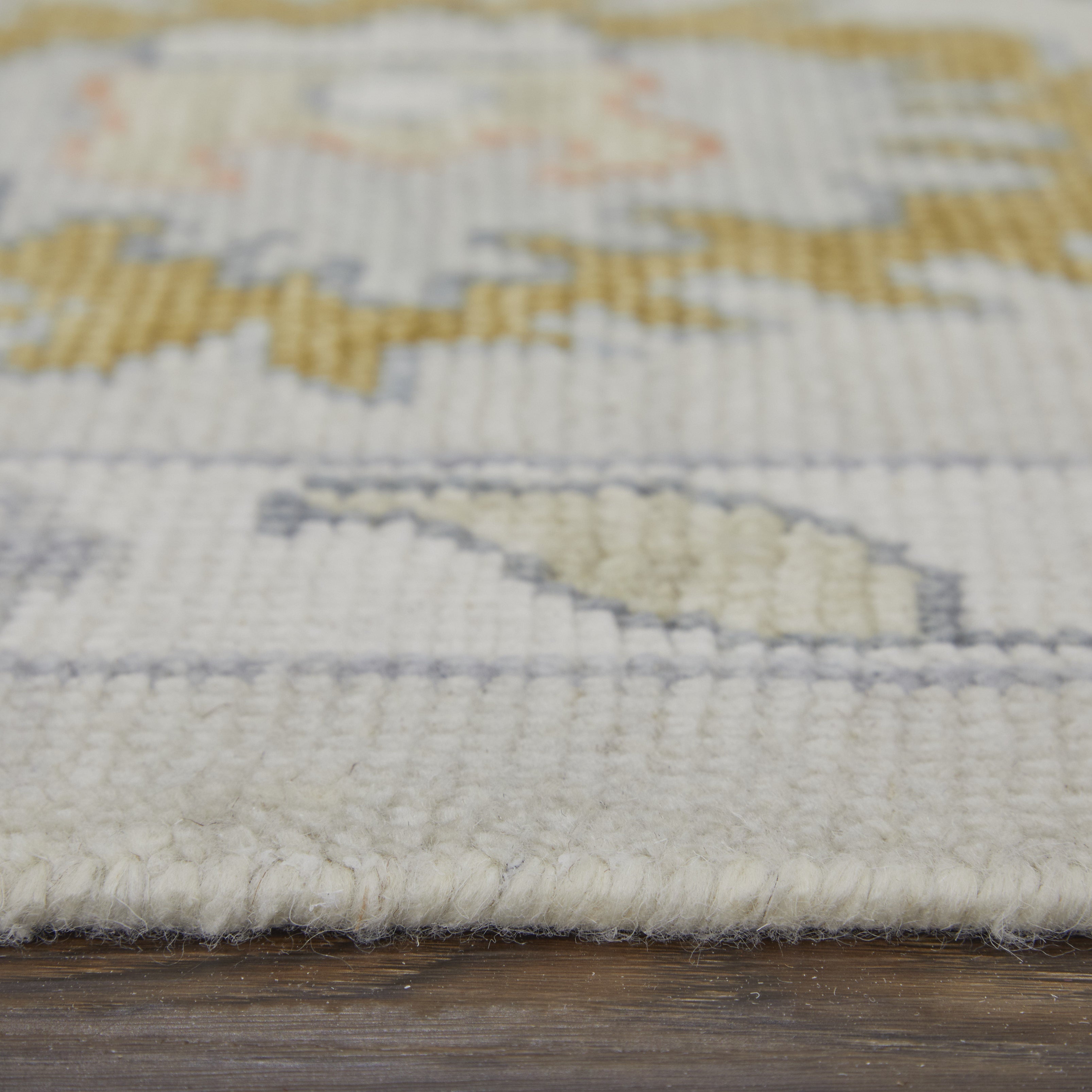 Karina Transitional Floral & Botanical - Ivory/Gold/Green Area Rug