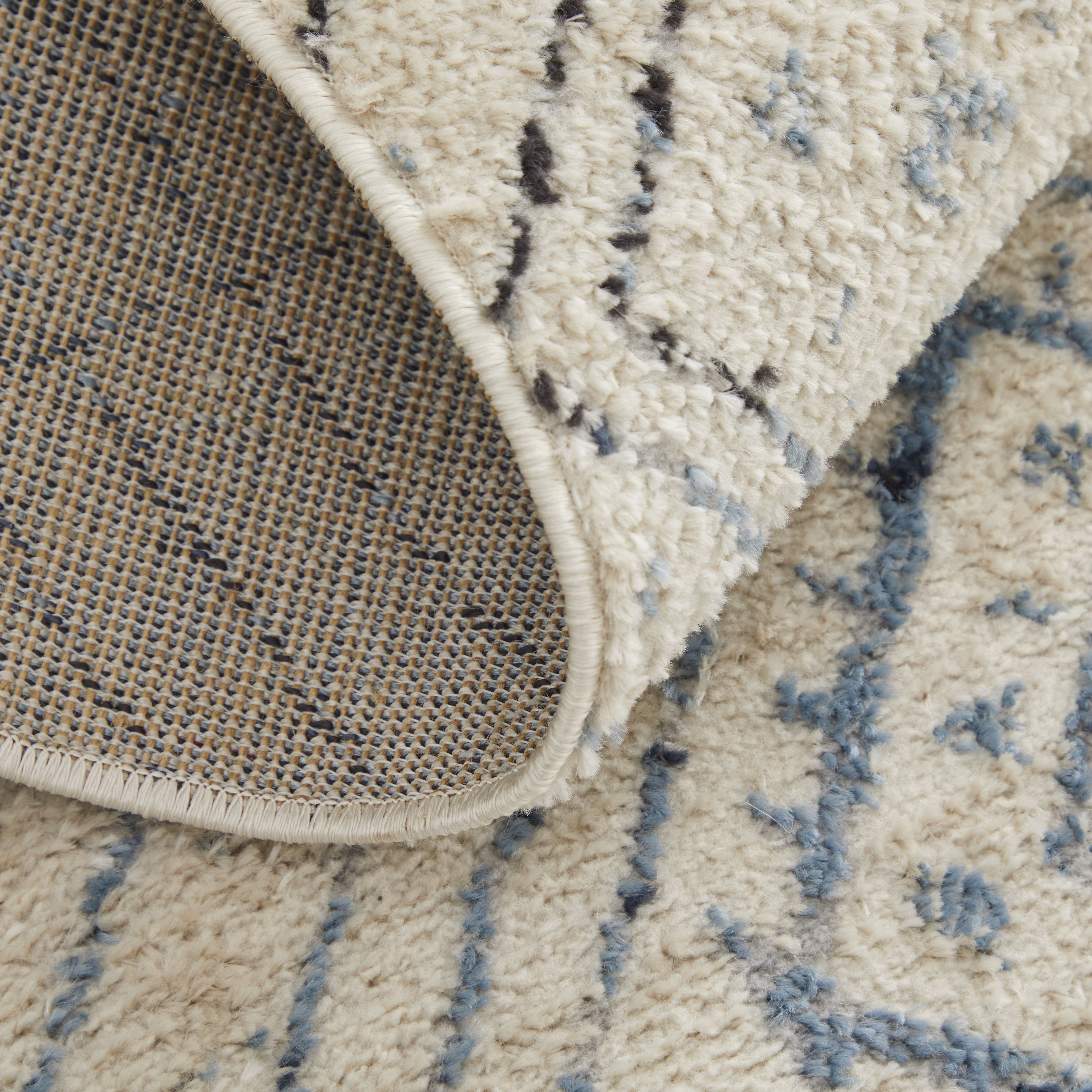 Camellia Transitional Geometric - Ivory/Blue/Gray