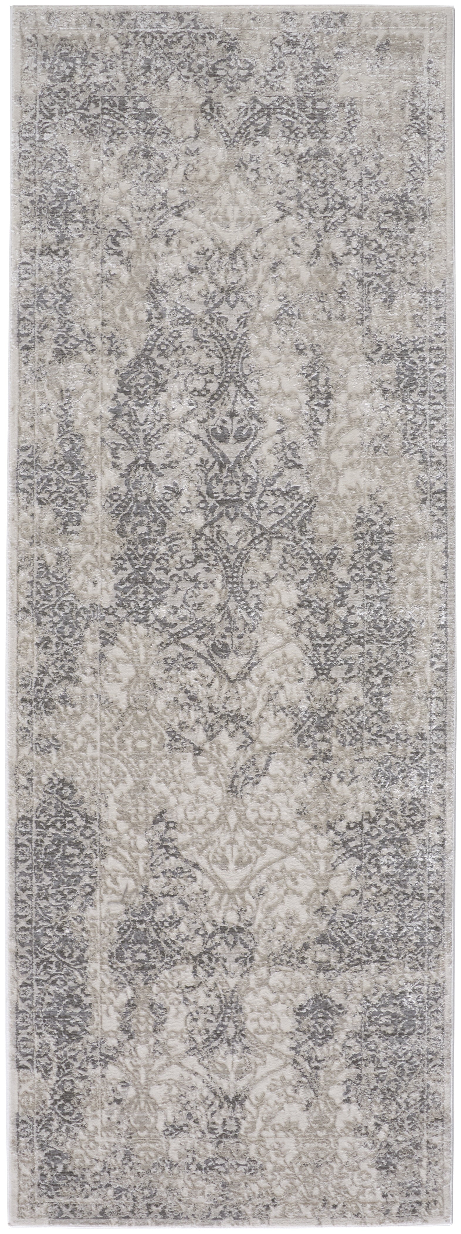 Prasad Modern Distressed - Ivory/Gray/Black Area Rug