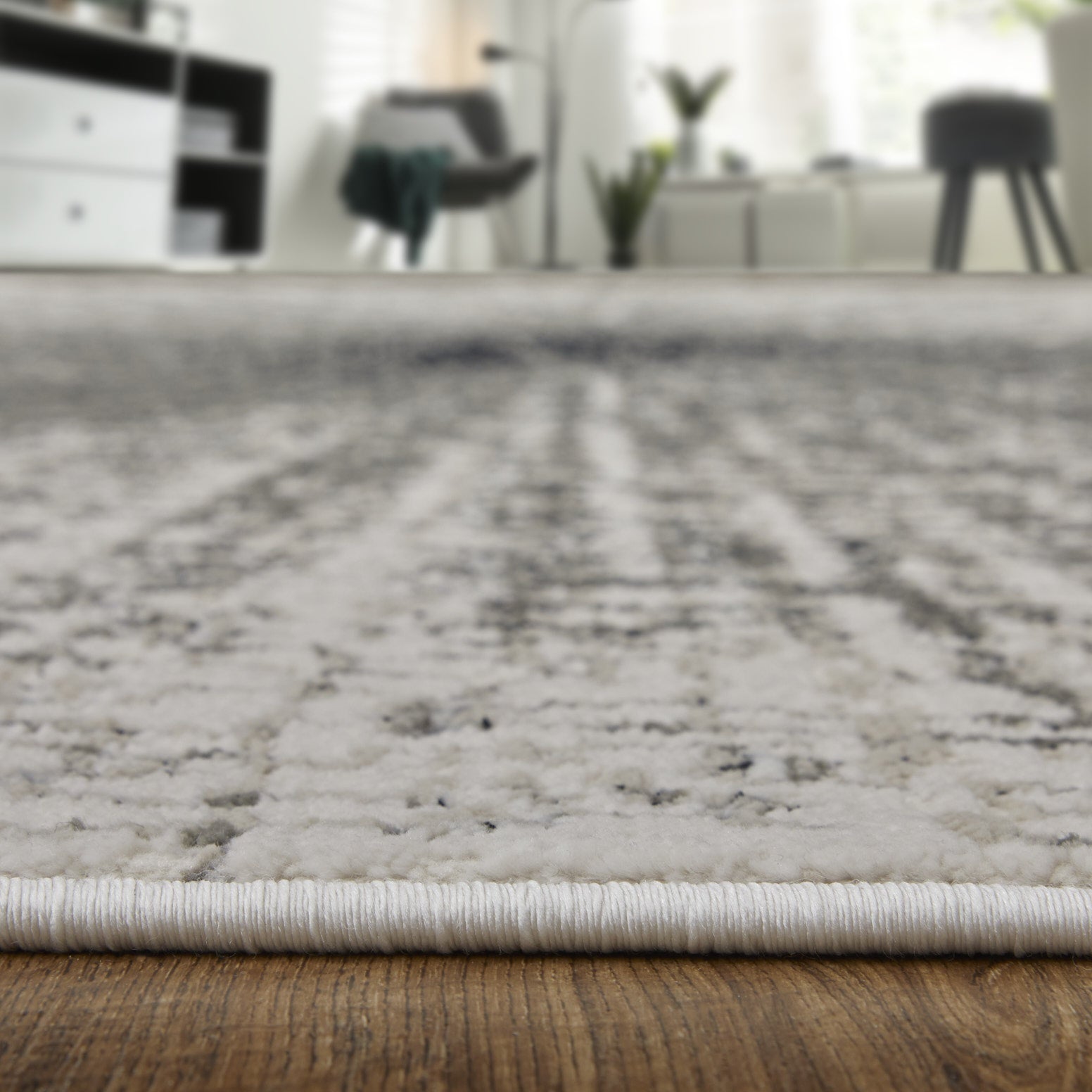 Micah Modern Abstract - Ivory/Gray/Blue Area Rug