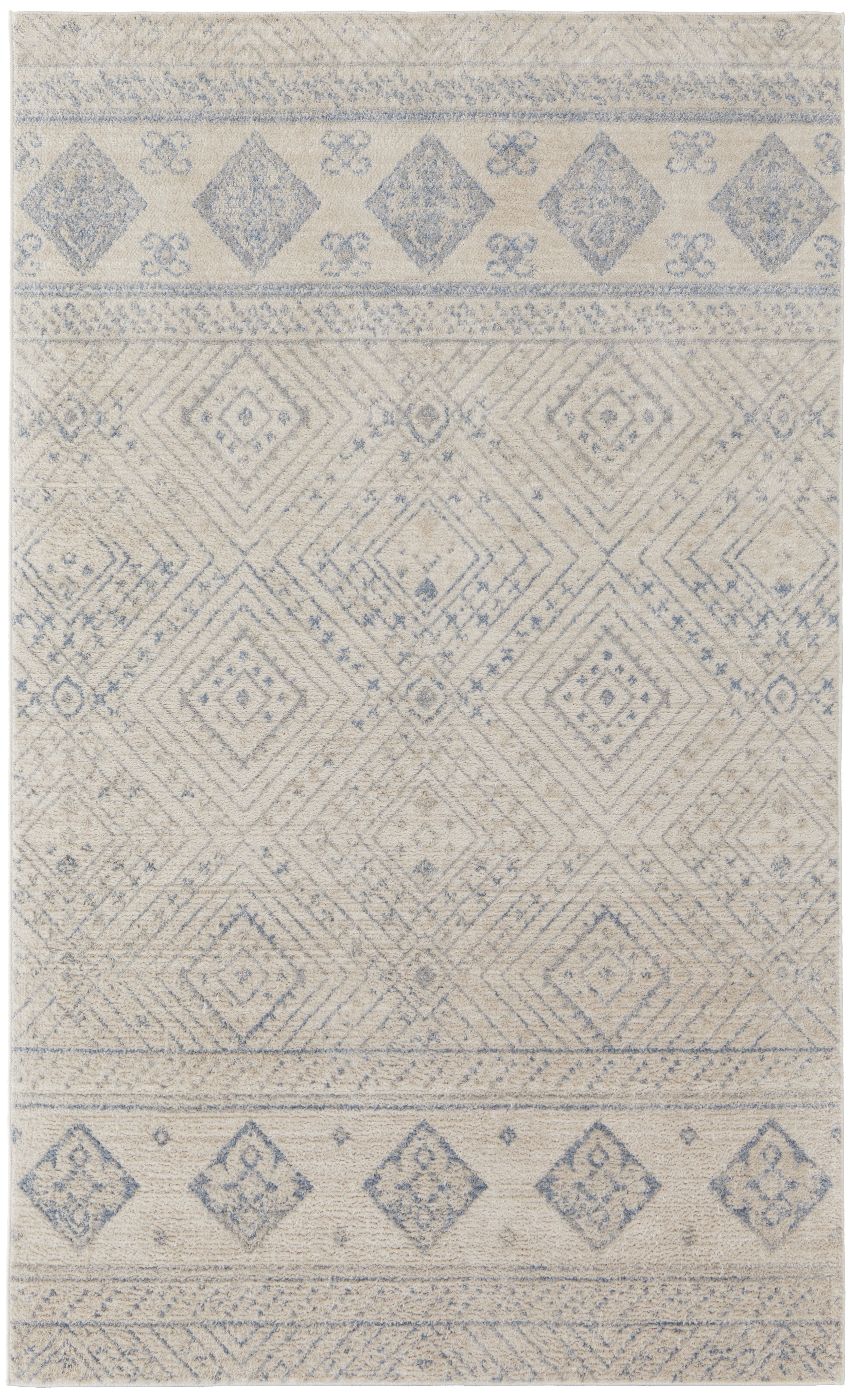 Camellia Transitional Geometric - Ivory/Blue