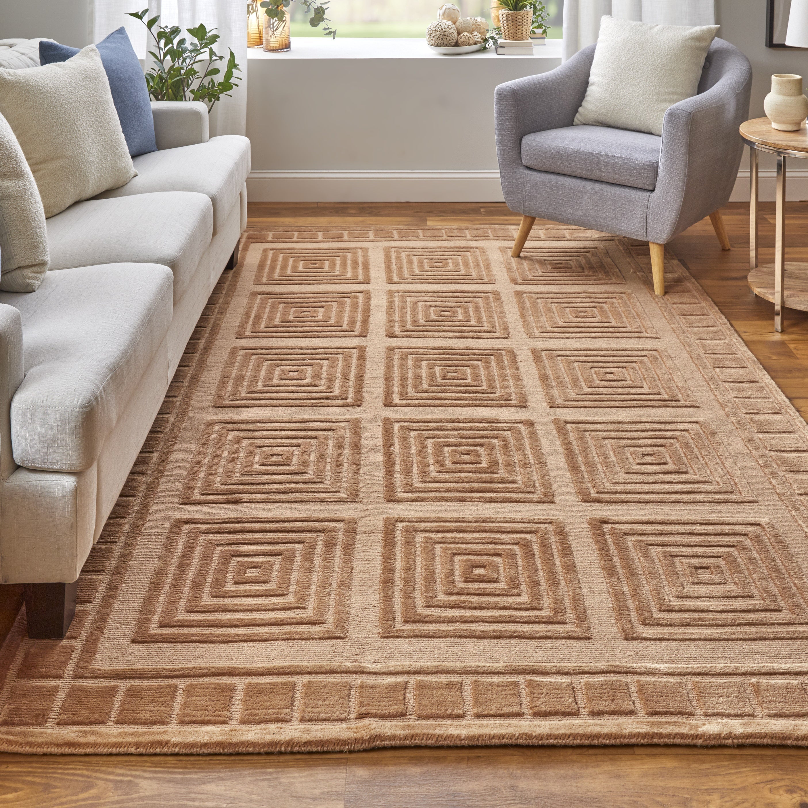 Channels Modern Geometric - Tan/Gold
