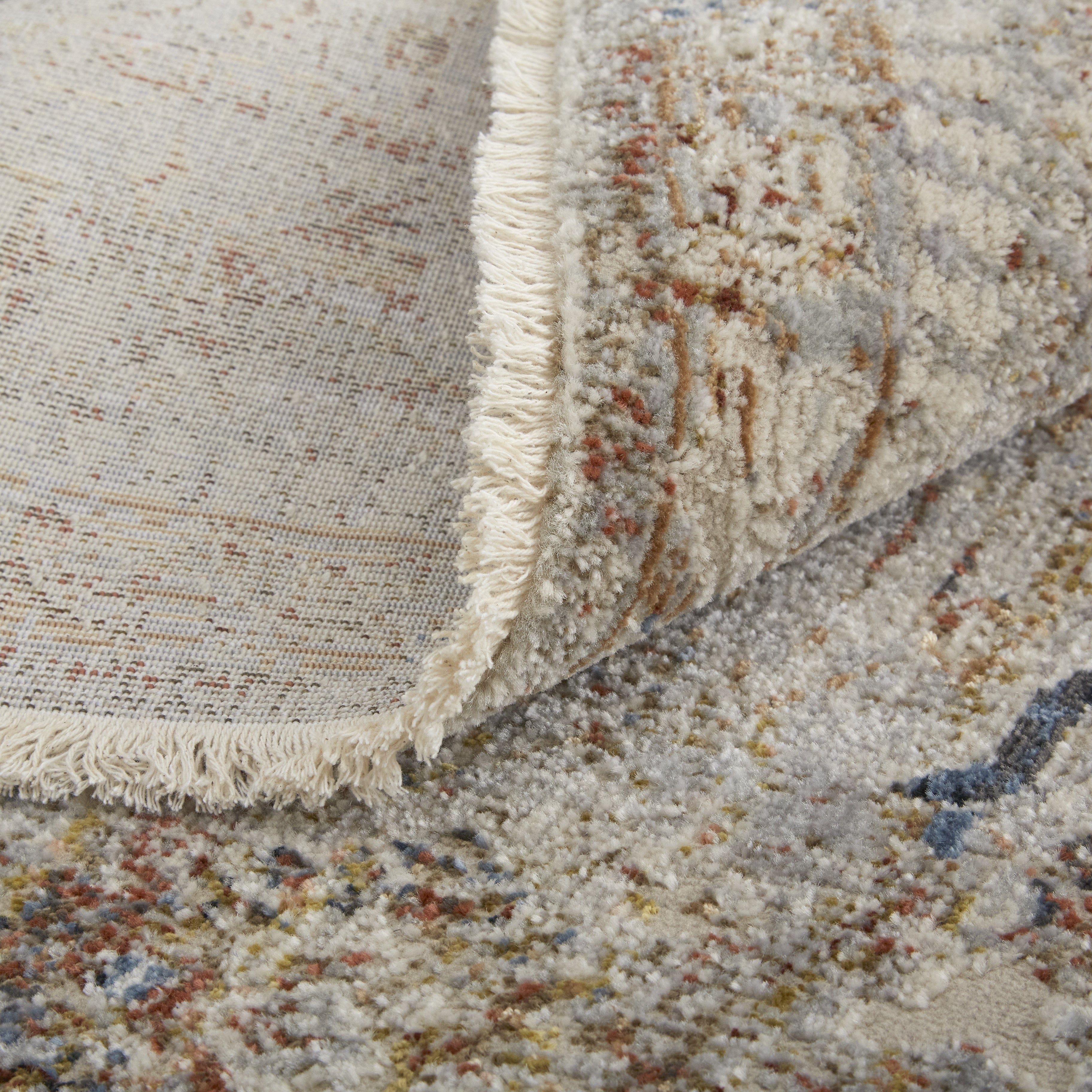 Kaia Transitional Medallion - Tan/Orange/Red Area Rug