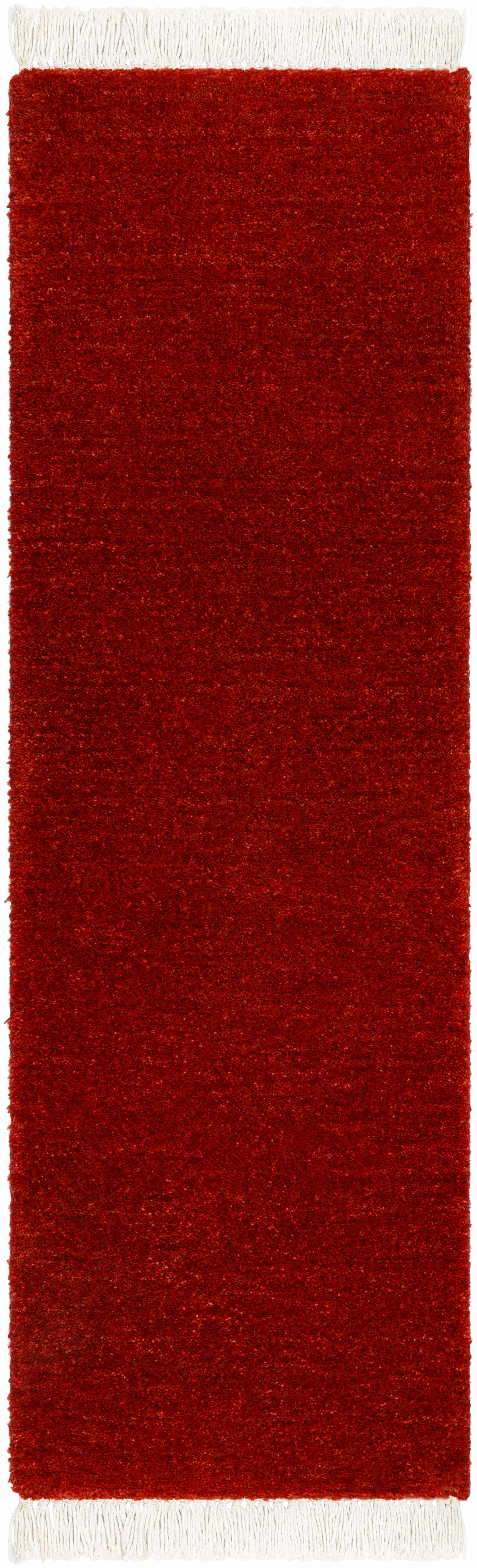 Rich Burgundy Hand-Loomed Wool Area Rug