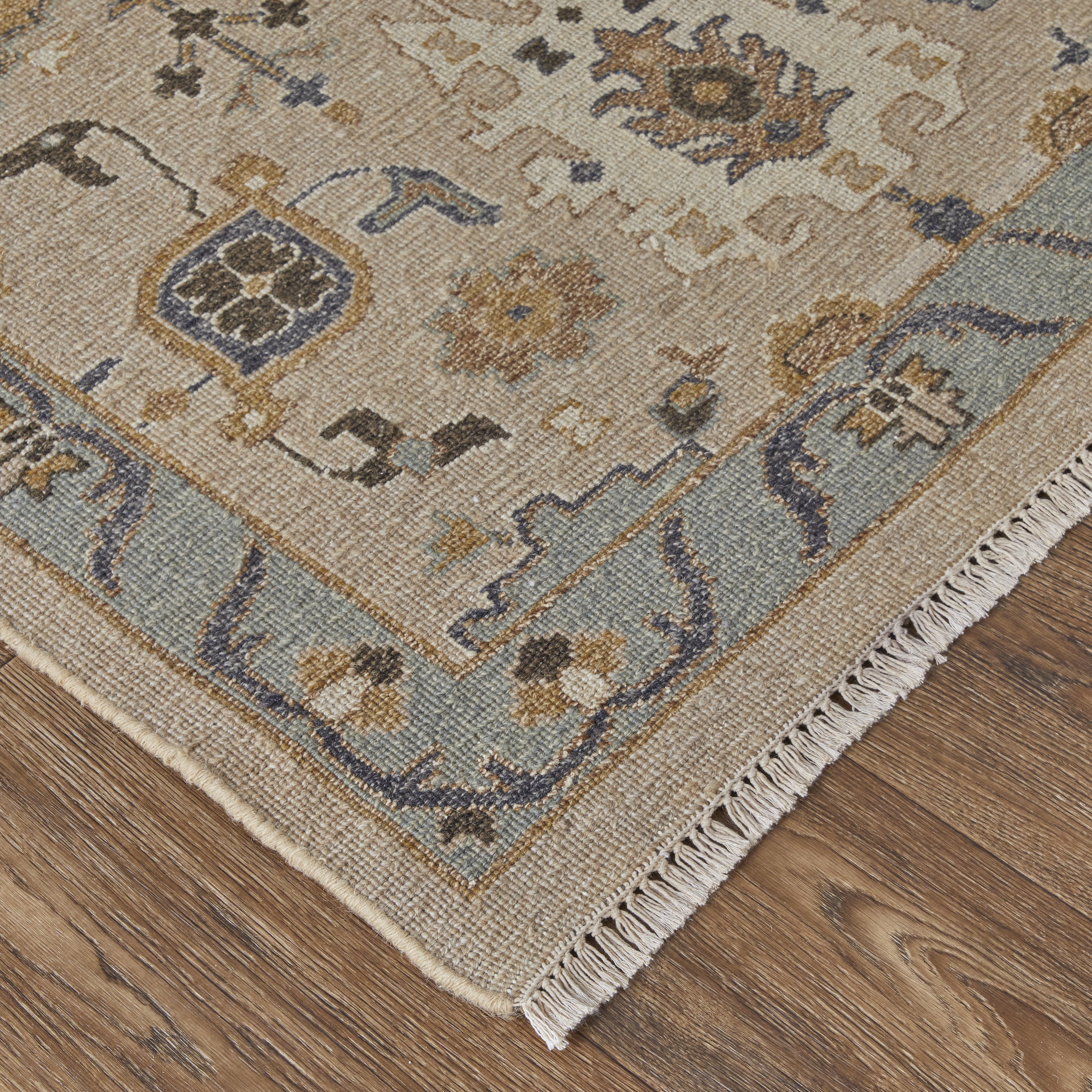 Corbitt Traditional Oriental - Tan/Blue/Gold Area Rug