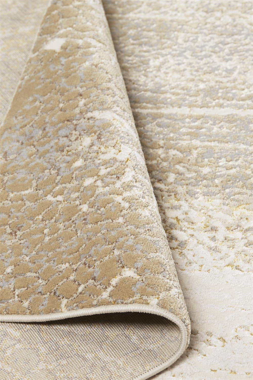 Aura Modern Abstract - Ivory/Gray/Gold Area Rug