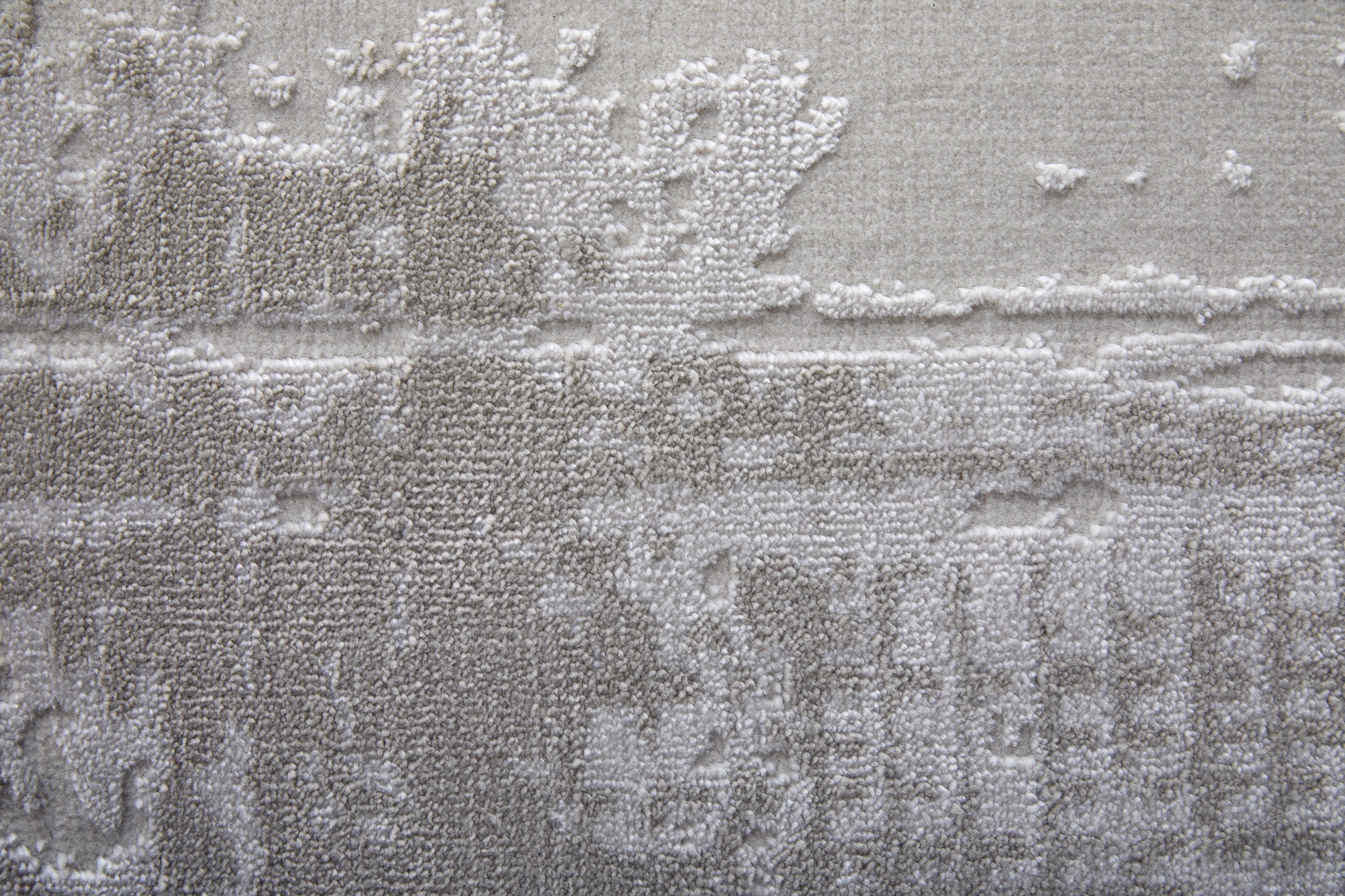 Prasad Modern Abstract - Ivory/Taupe/Silver Area Rug