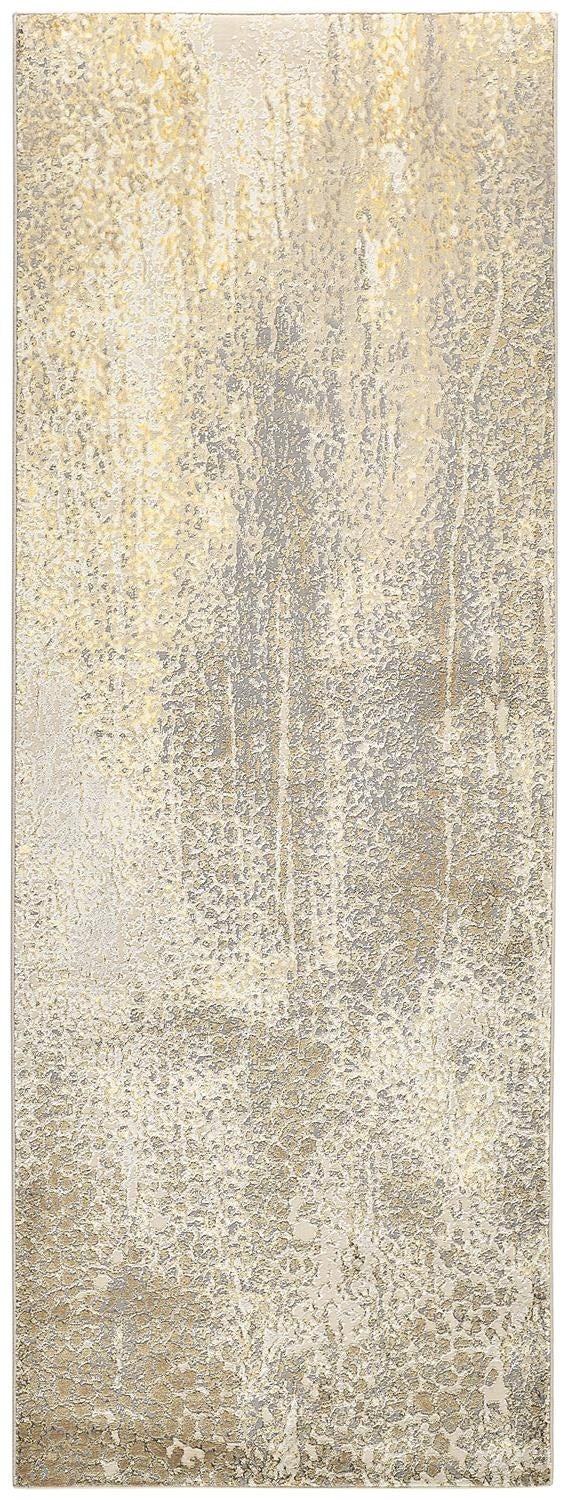 Aura Modern Abstract - Ivory/Gray/Gold Area Rug