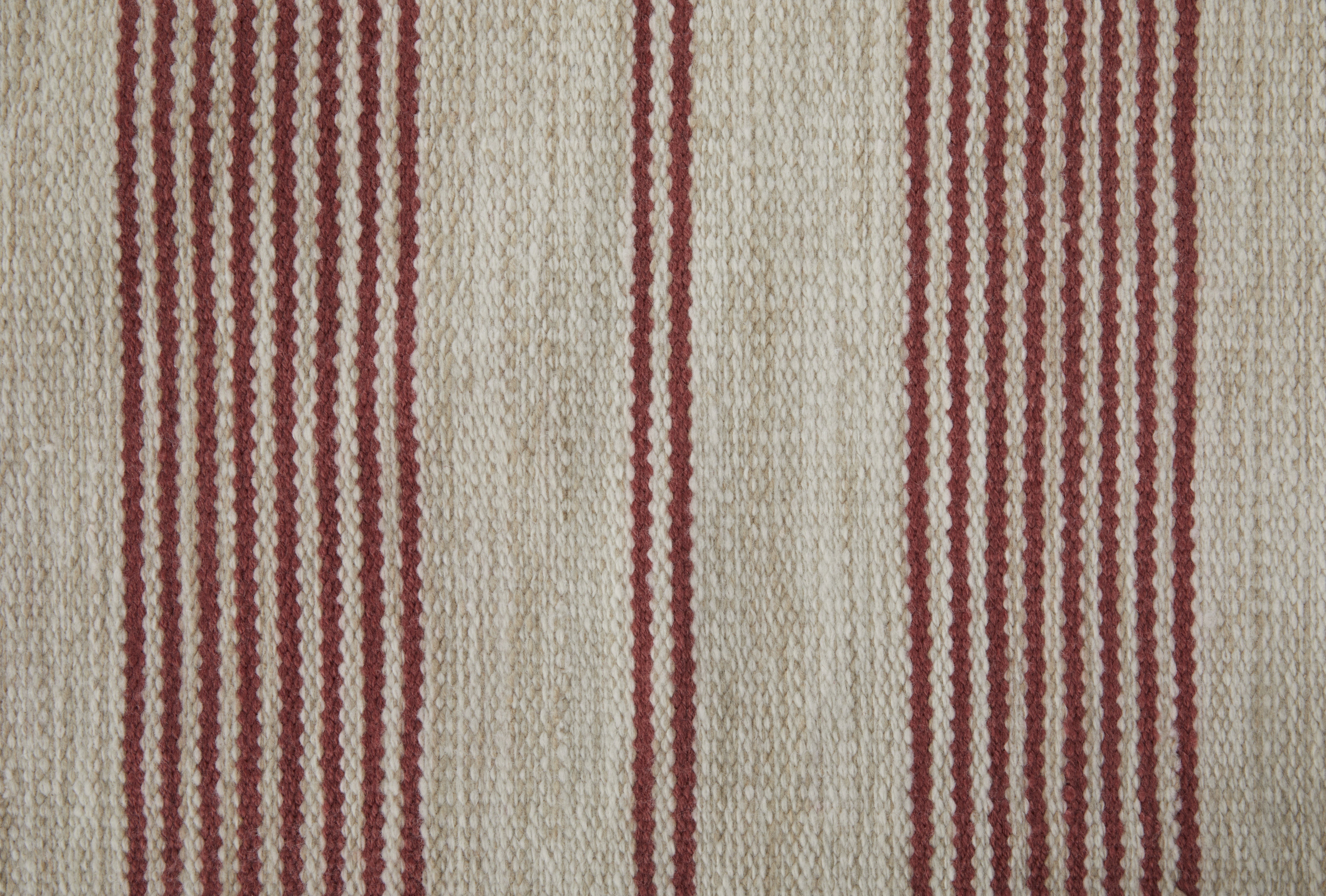 Duprine Transitional Stripes - Red/Ivory Area Rug